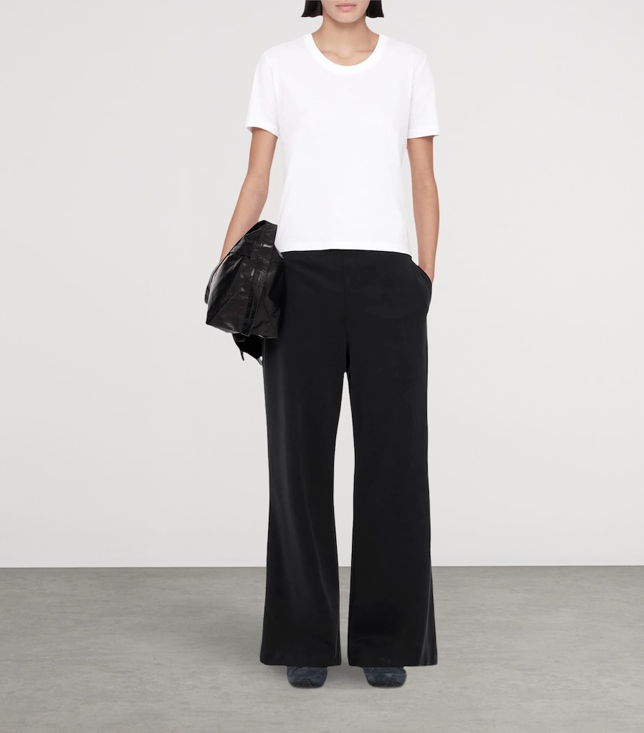 AllSaints Womens Modal-Blend Elodie Wide-Leg Trousers Black Image 5