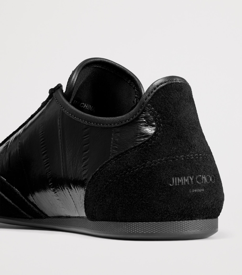 Jimmy Choo Sunny F Leather-Suede Sneakers V Black Image 5