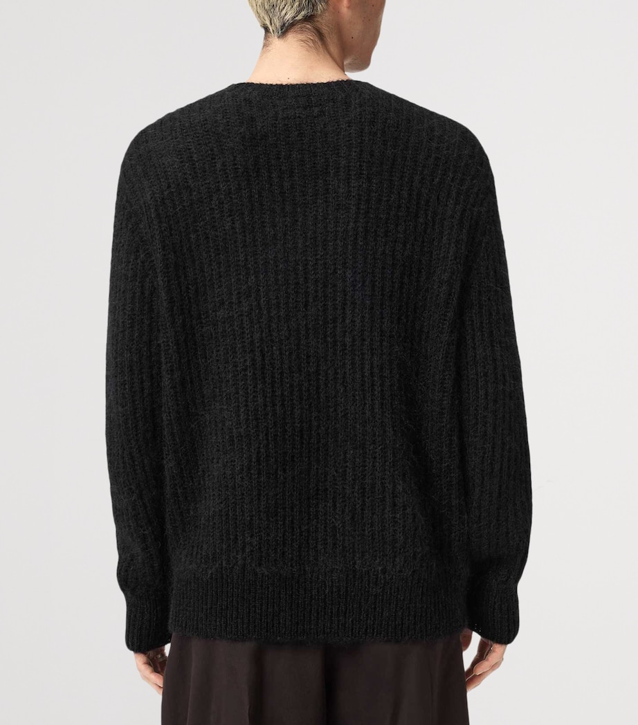 AllSaints Mens Embroidered Chainy Sweater Black Image 4