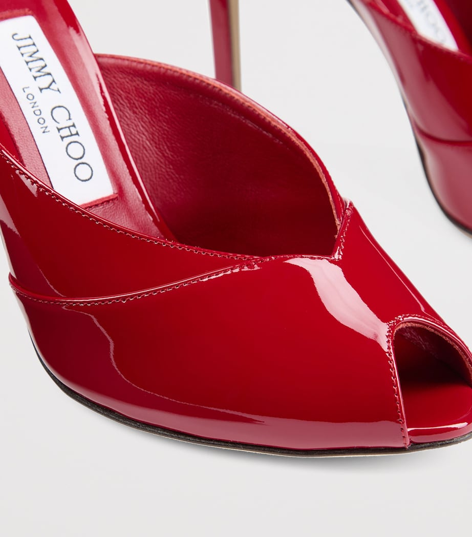 Brigitte 100 Patent Leather Mules RUBY RED Image 5