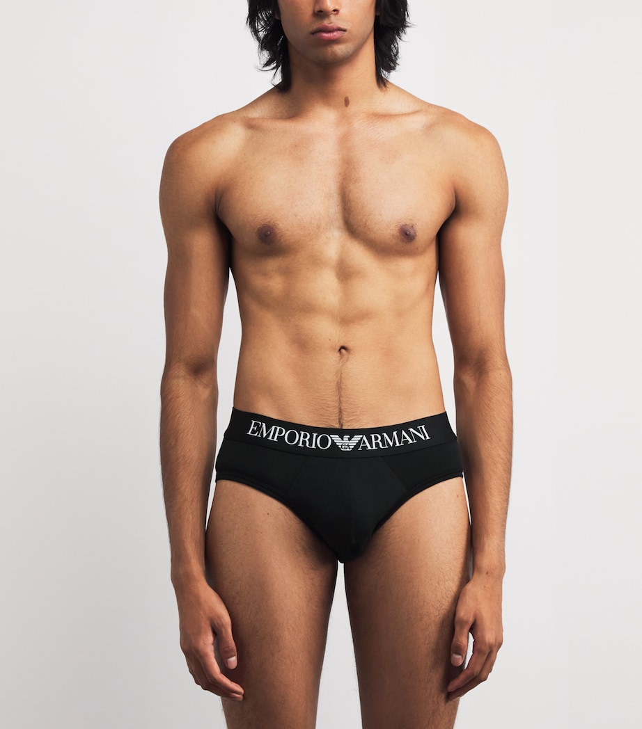 Stretch-Cotton Logo Briefs UC001 BLACK Image 2