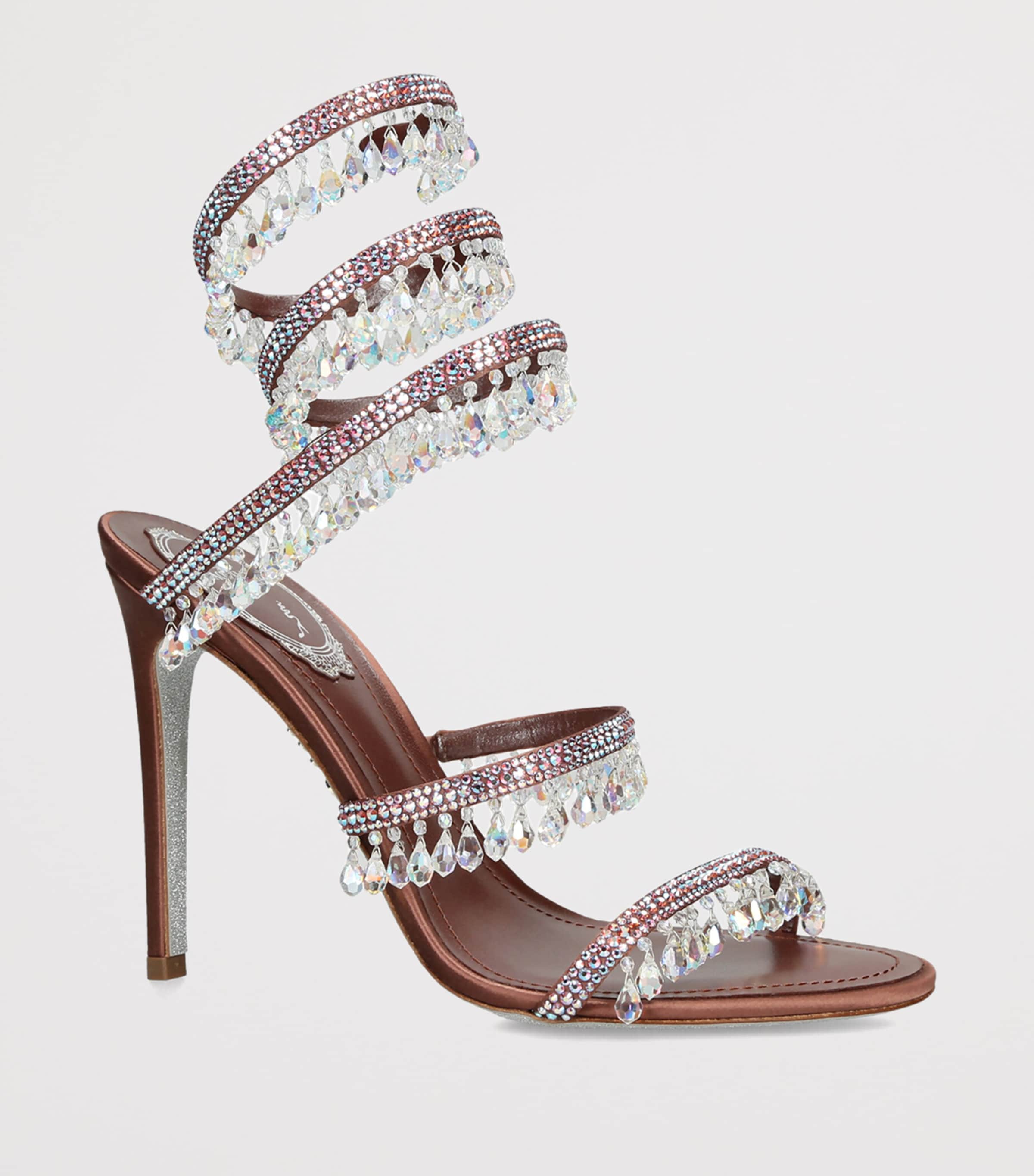 René Caovilla Embellished Chandelier Sandals 105 Brown/oth Image 2