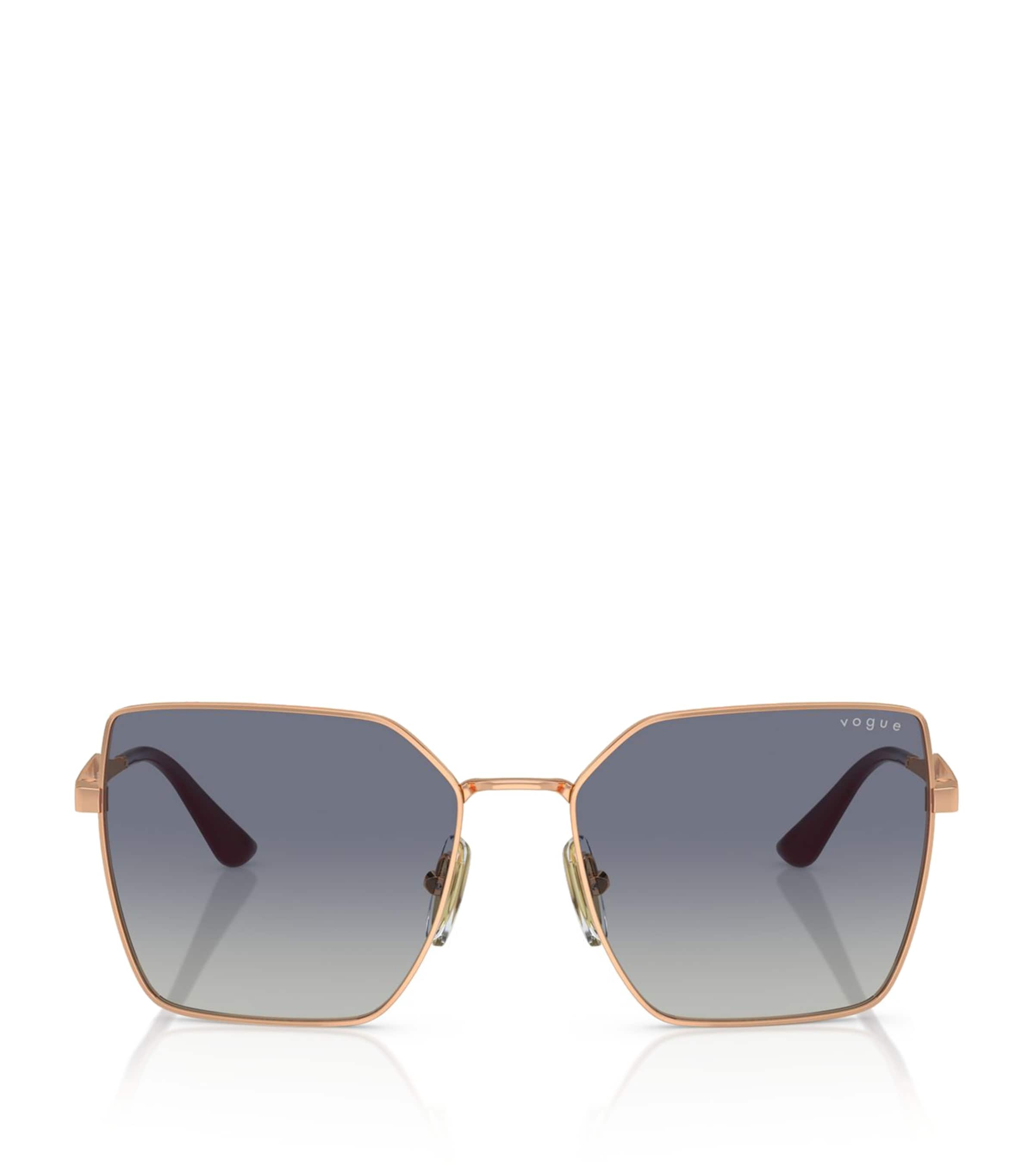 Vogue Metal Square Sunglasses In Gold