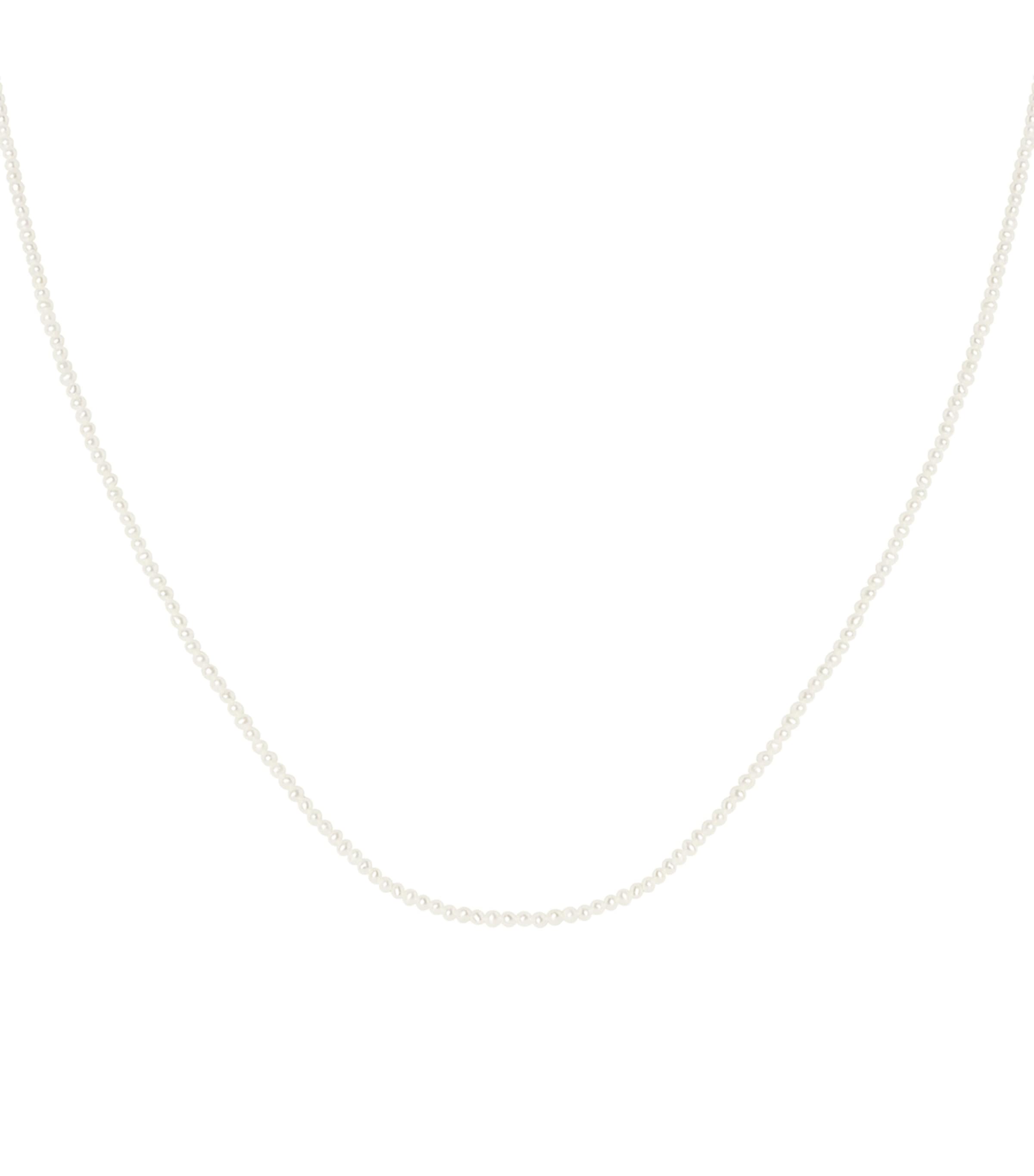 Astrid & Miyu White Gold and Pearl Necklace White Gold Image 1