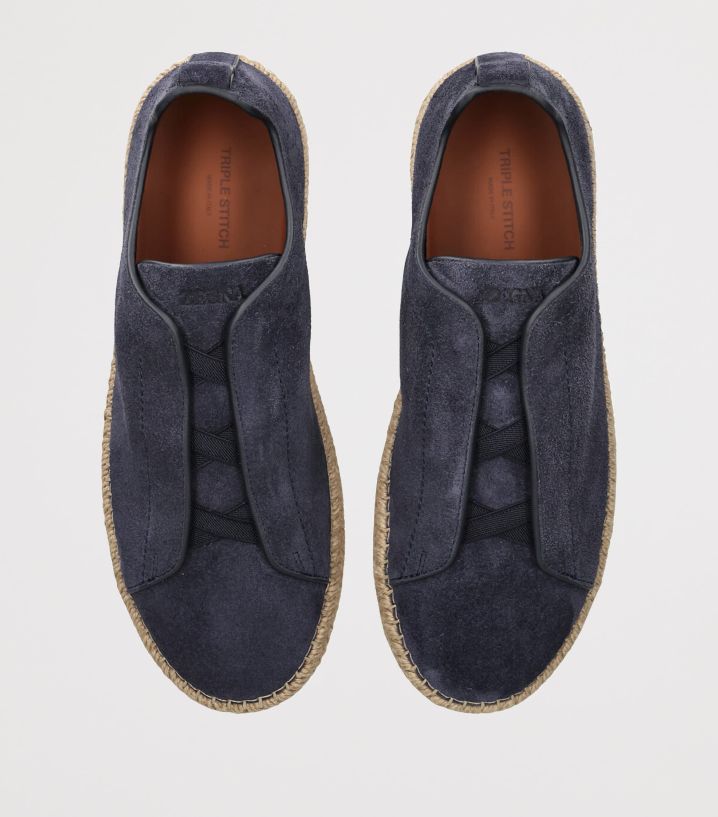 Suede Triple Stitch Espadrilles BLUE Image 4