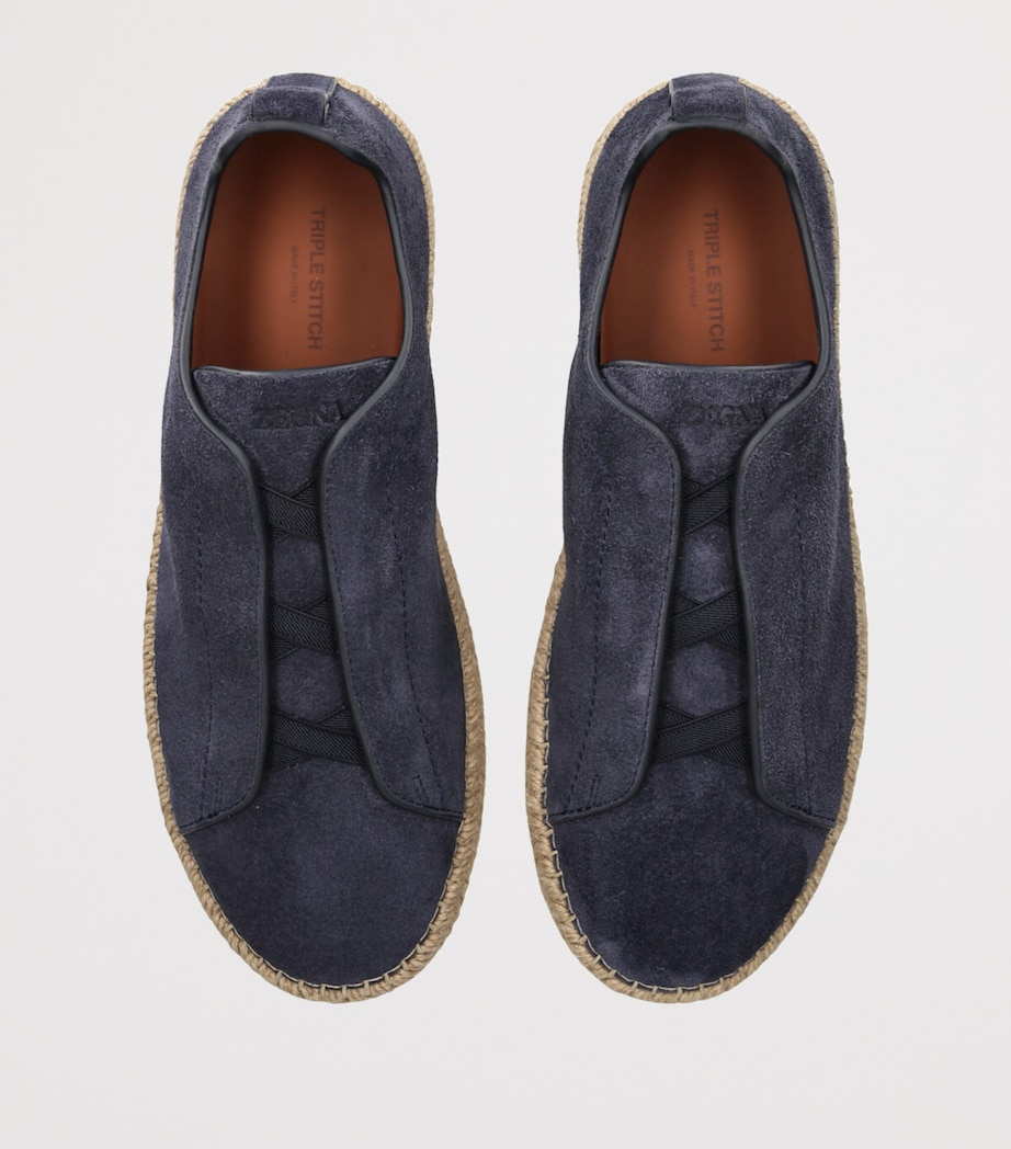 Suede Triple Stitch Espadrilles BLUE Image 4