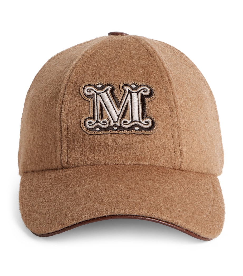 Cashmere Monogram Baseball Cap CAMEL Image 1