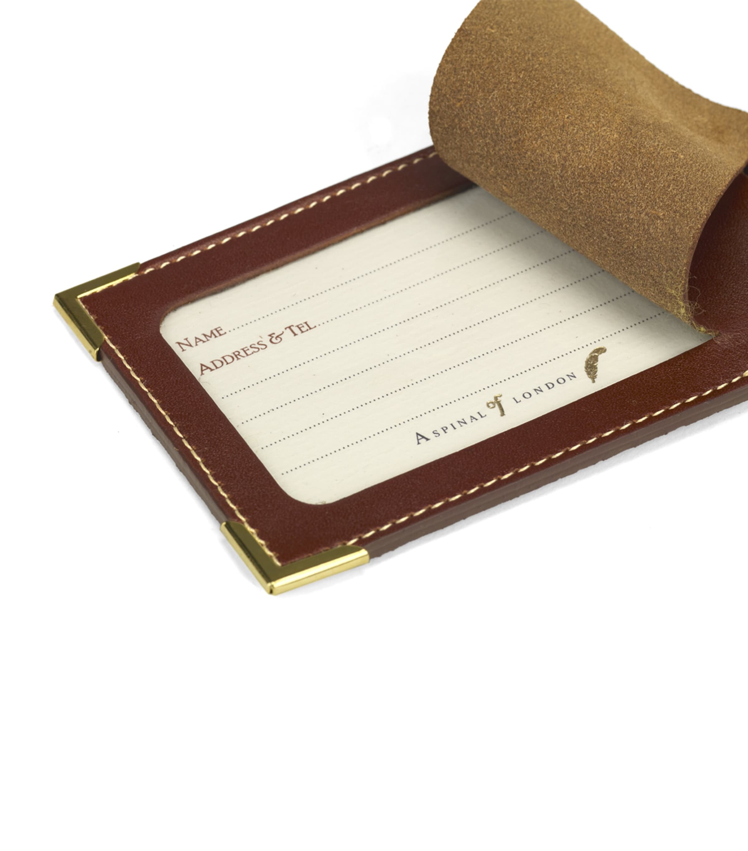 Leather Luggage Tags (Set of 2) BROWN Image 2