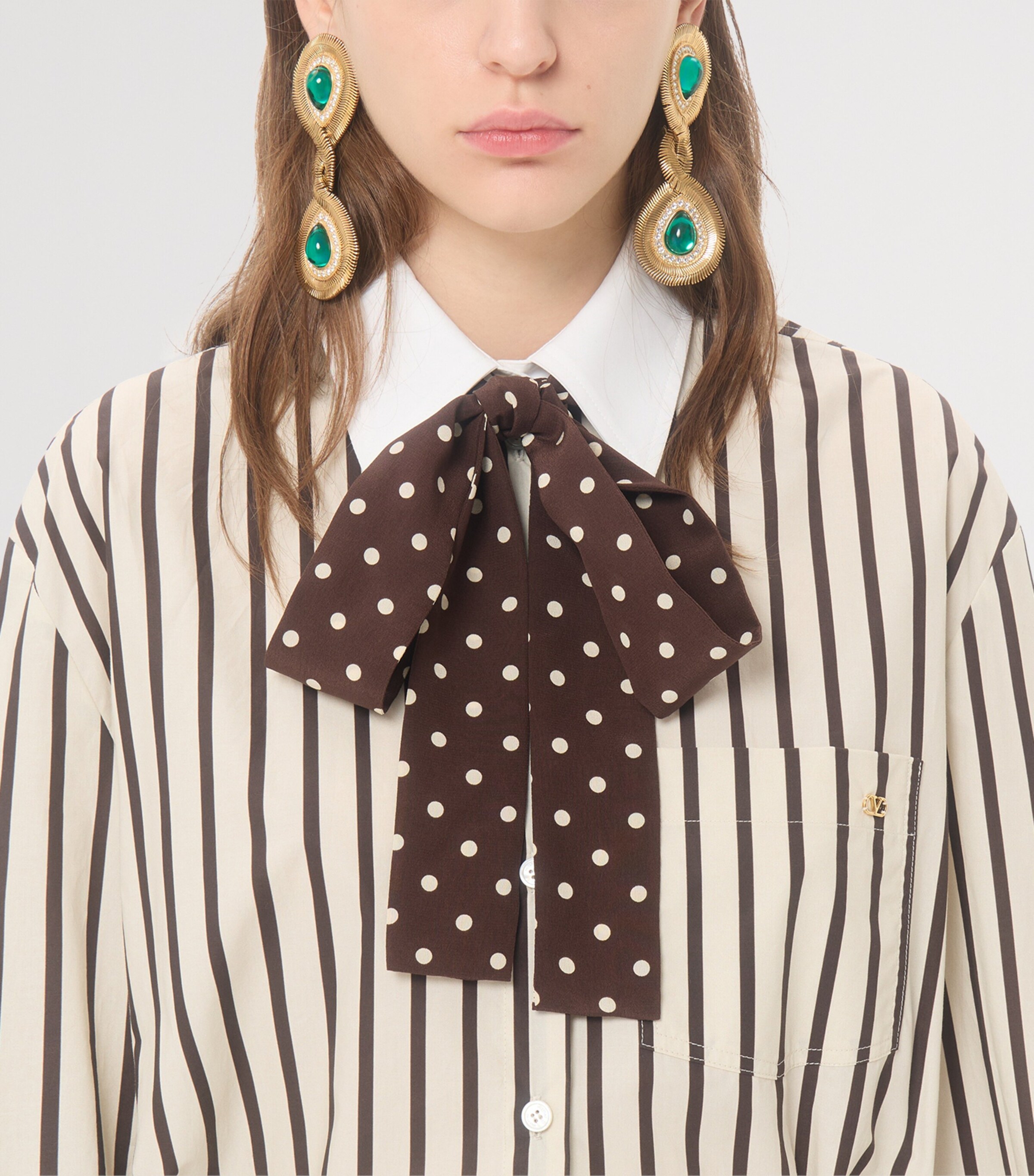 Valentino Womens Cotton Stripe Mini Shirt Dress Image 6