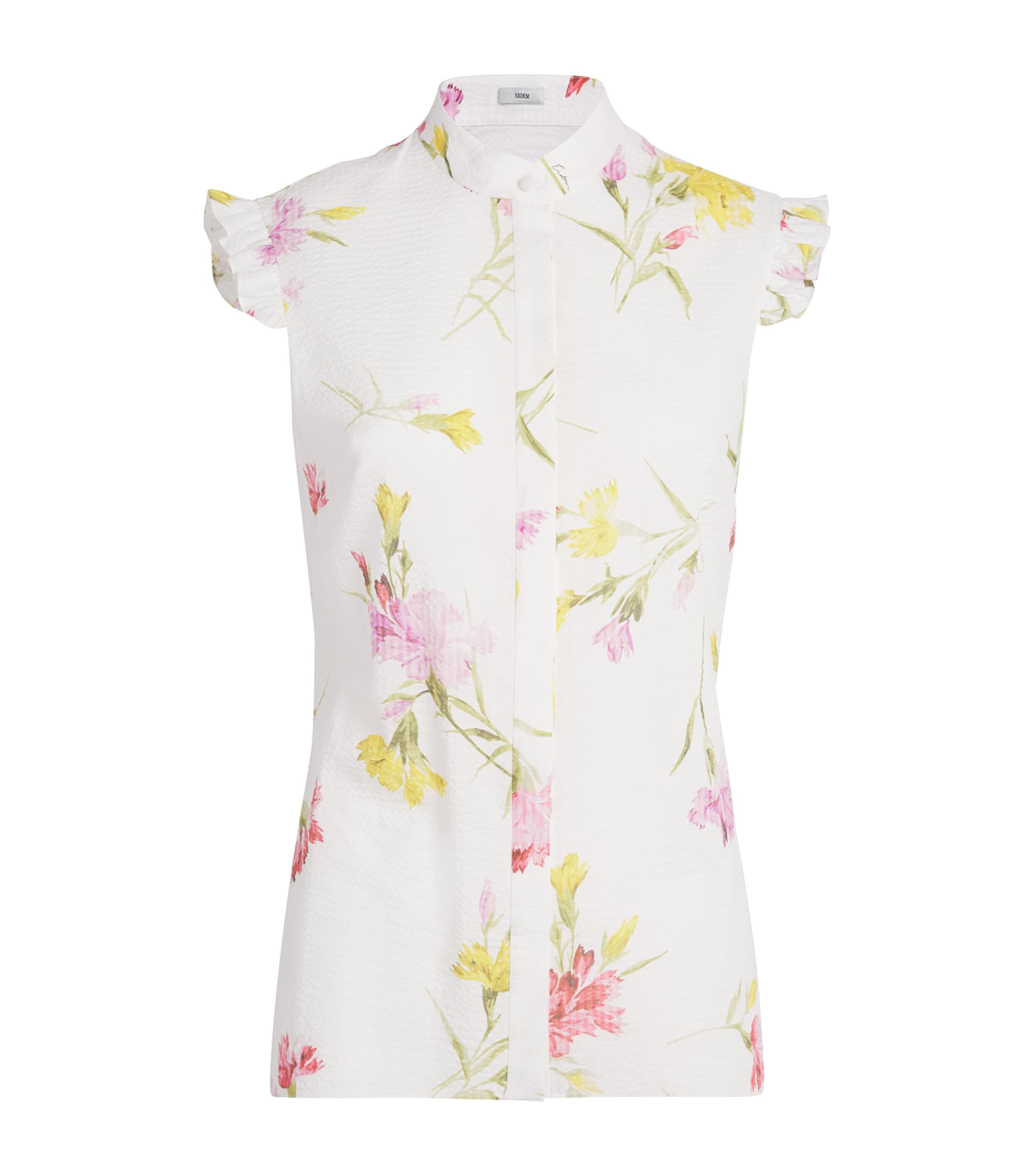 ERDEM COTTON FLORAL BLOUSE