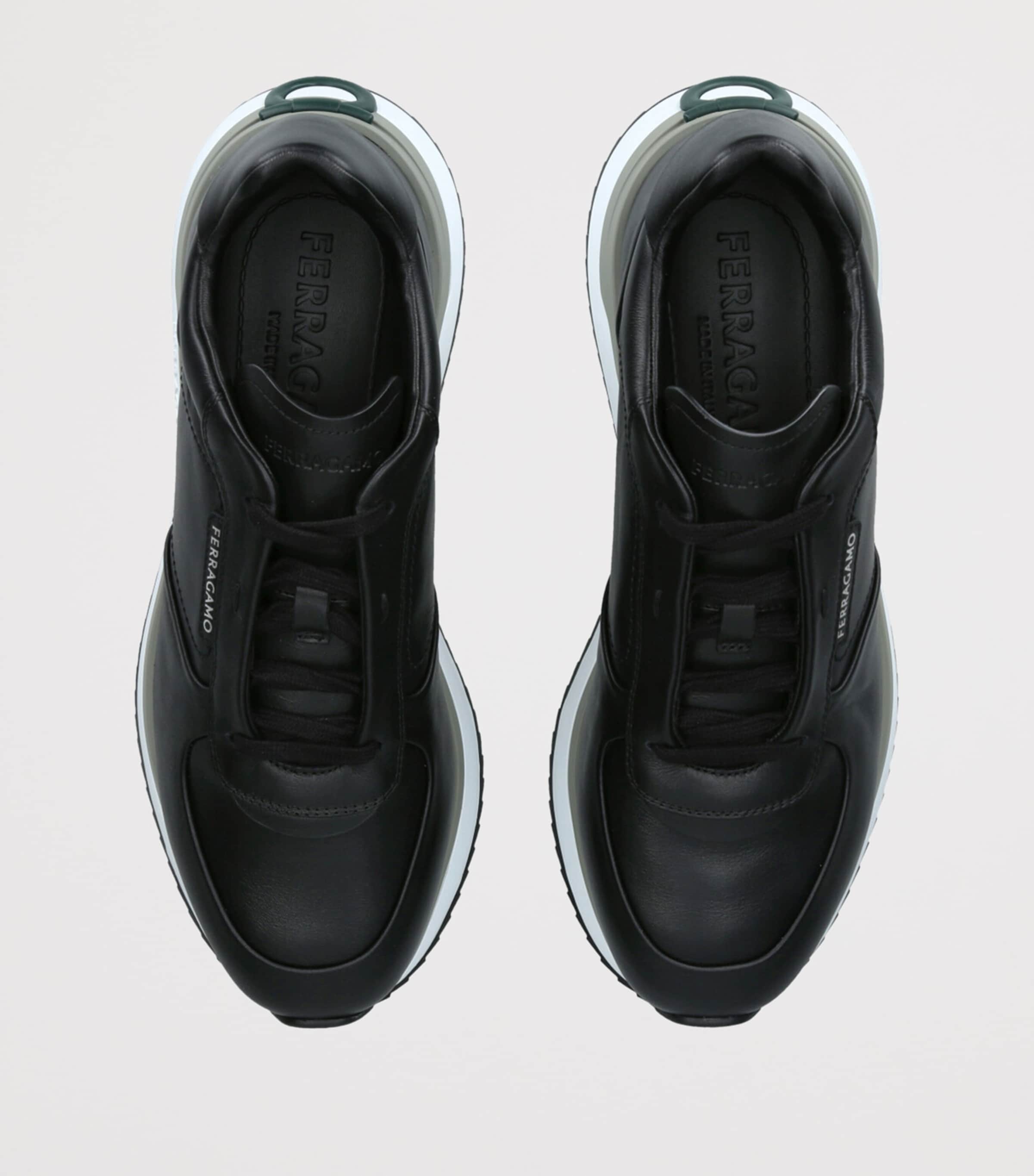 Leather Low-Top Sneakers BROWN/OTH Image 4