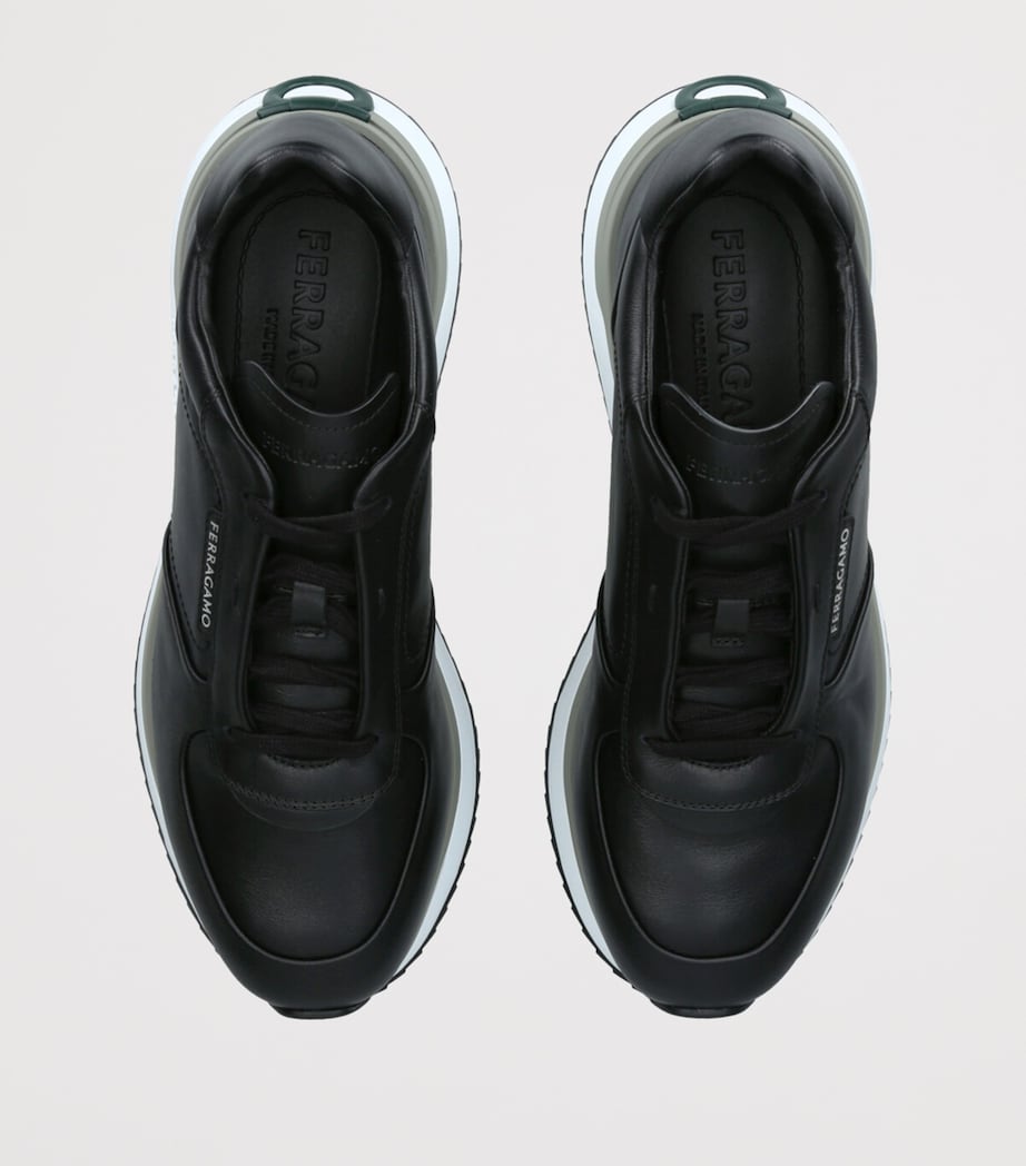 Leather Low-Top Sneakers BROWN/OTH Image 4