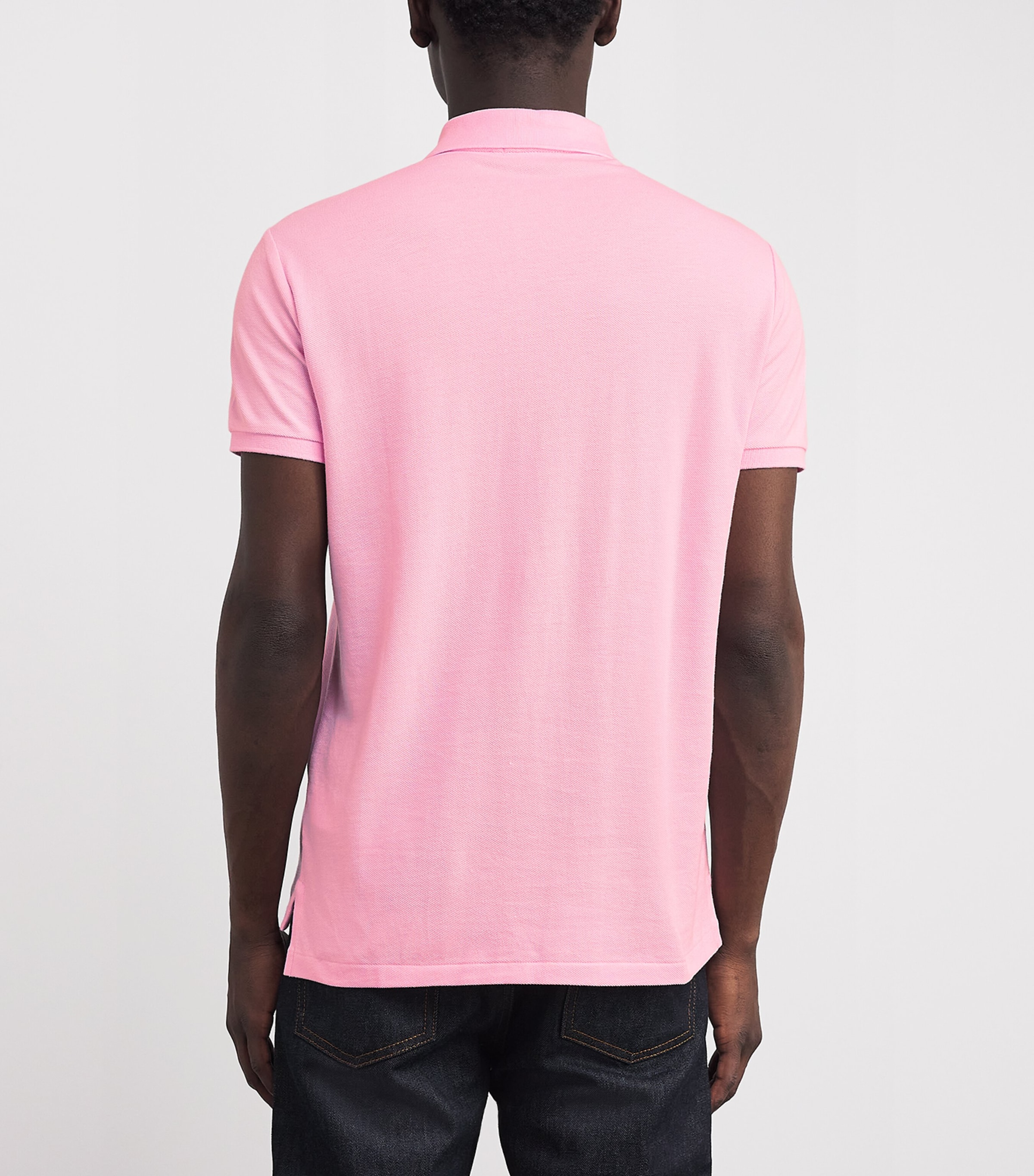 Polo Ralph Lauren Mens Cotton-Mesh Polo Shirt Pink Image 4