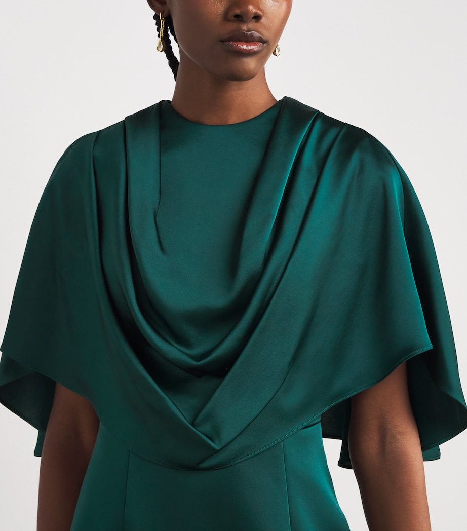 Cape-Detail Ellerie Gown FOREST GREEN Image 6