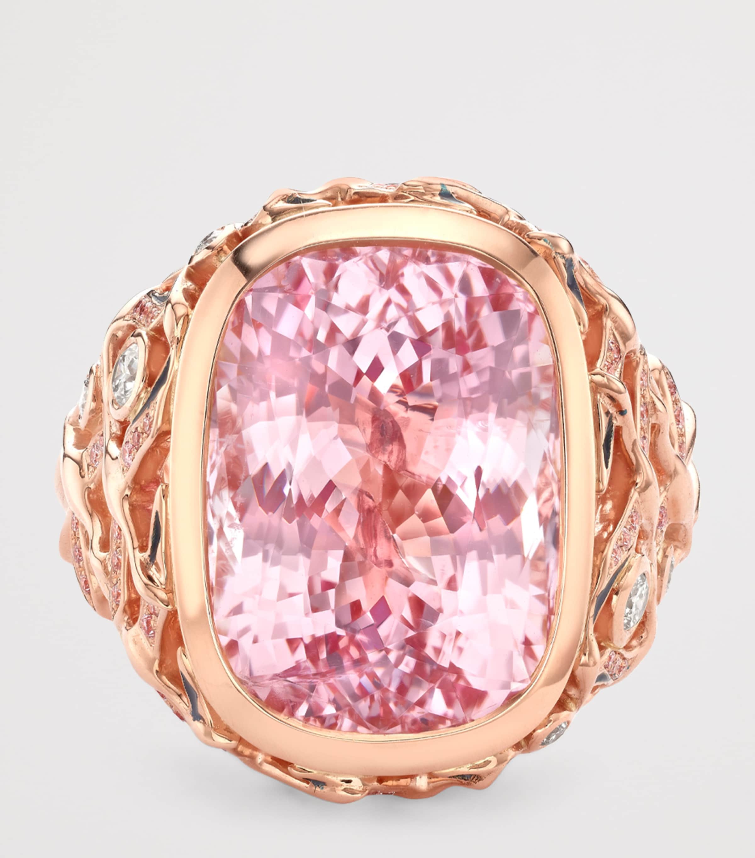 Rose Gold, Diamond and Morganite Flamingo Inside Africa Ring ROSE GOLD Image 3