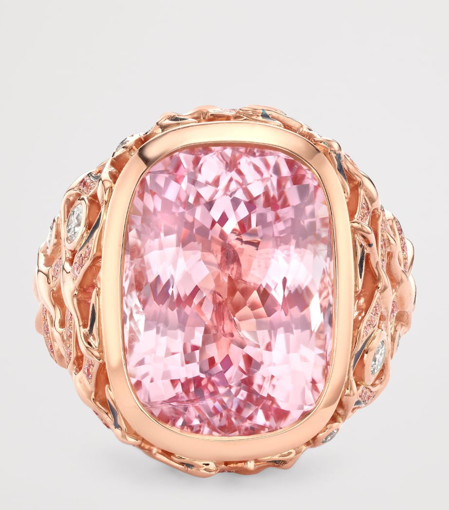Rose Gold, Diamond and Morganite Flamingo Inside Africa Ring ROSE GOLD Image 3