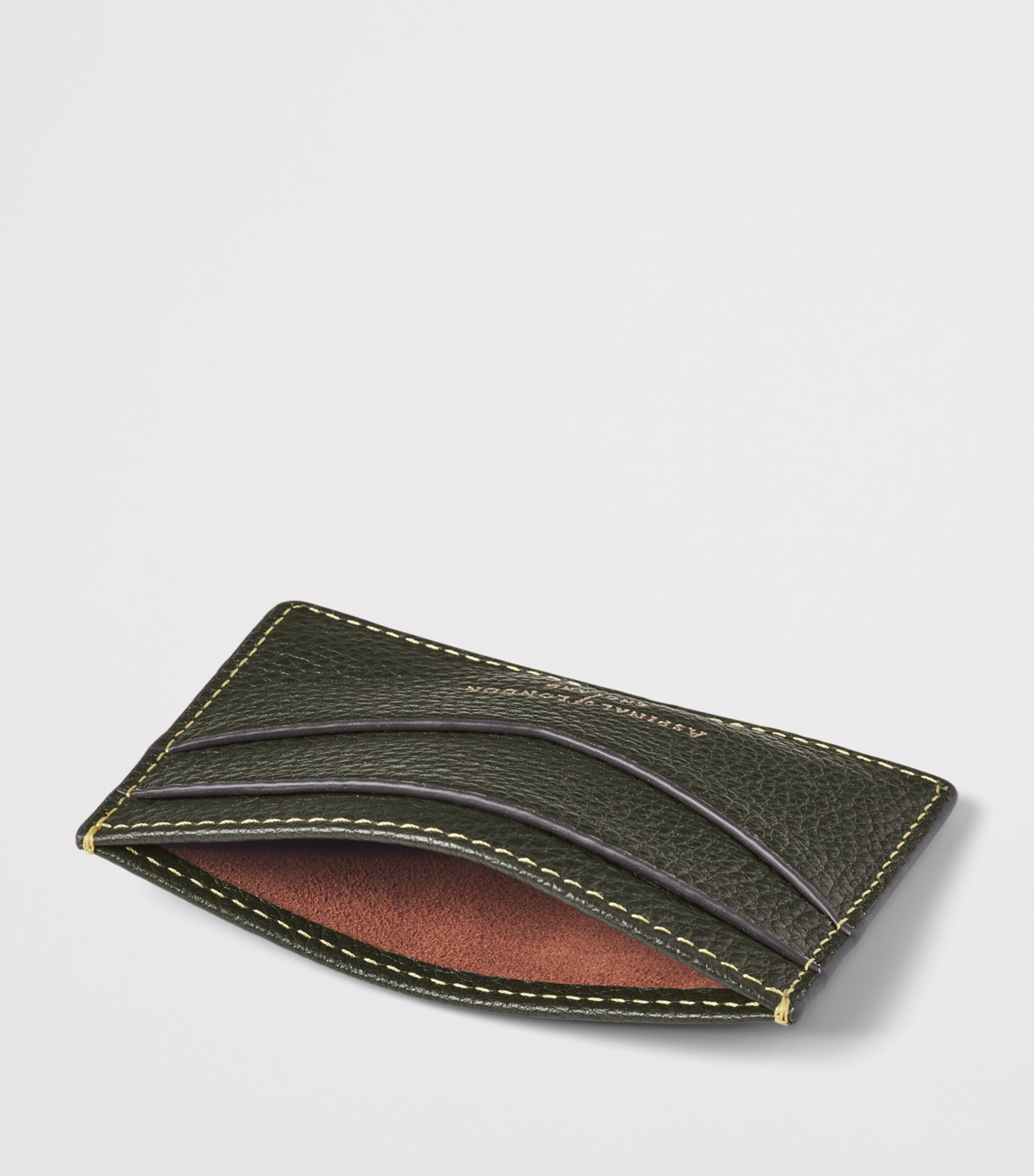 Aspinal Of London Leather Hudson Slim Card Holder Forestgreen Image 3