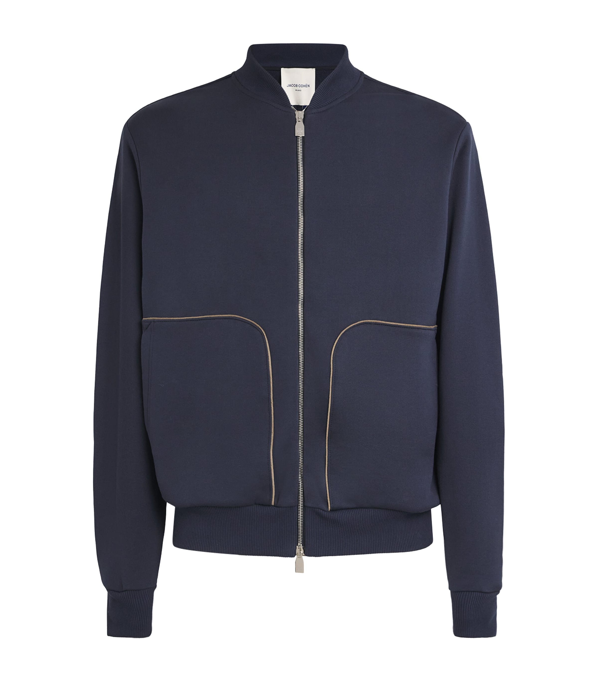 JACOB COHËN Mens Sea Island Cotton Bomber Jacket Navy Image 1