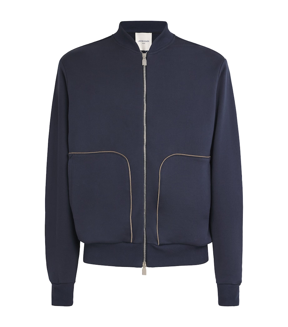 JACOB COHËN Mens Sea Island Cotton Bomber Jacket Navy Image 1