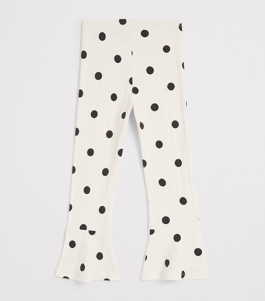 Mini Rodini Polka-Dot Dog Flared Trousers (3-11 Years) Off White Image 2