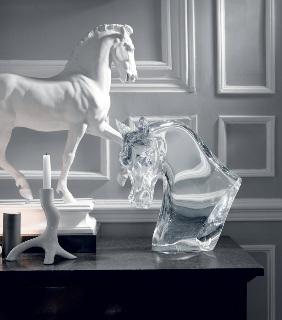 Crystal Horse Head Sculpture (38cm) INCOLORE Image 2