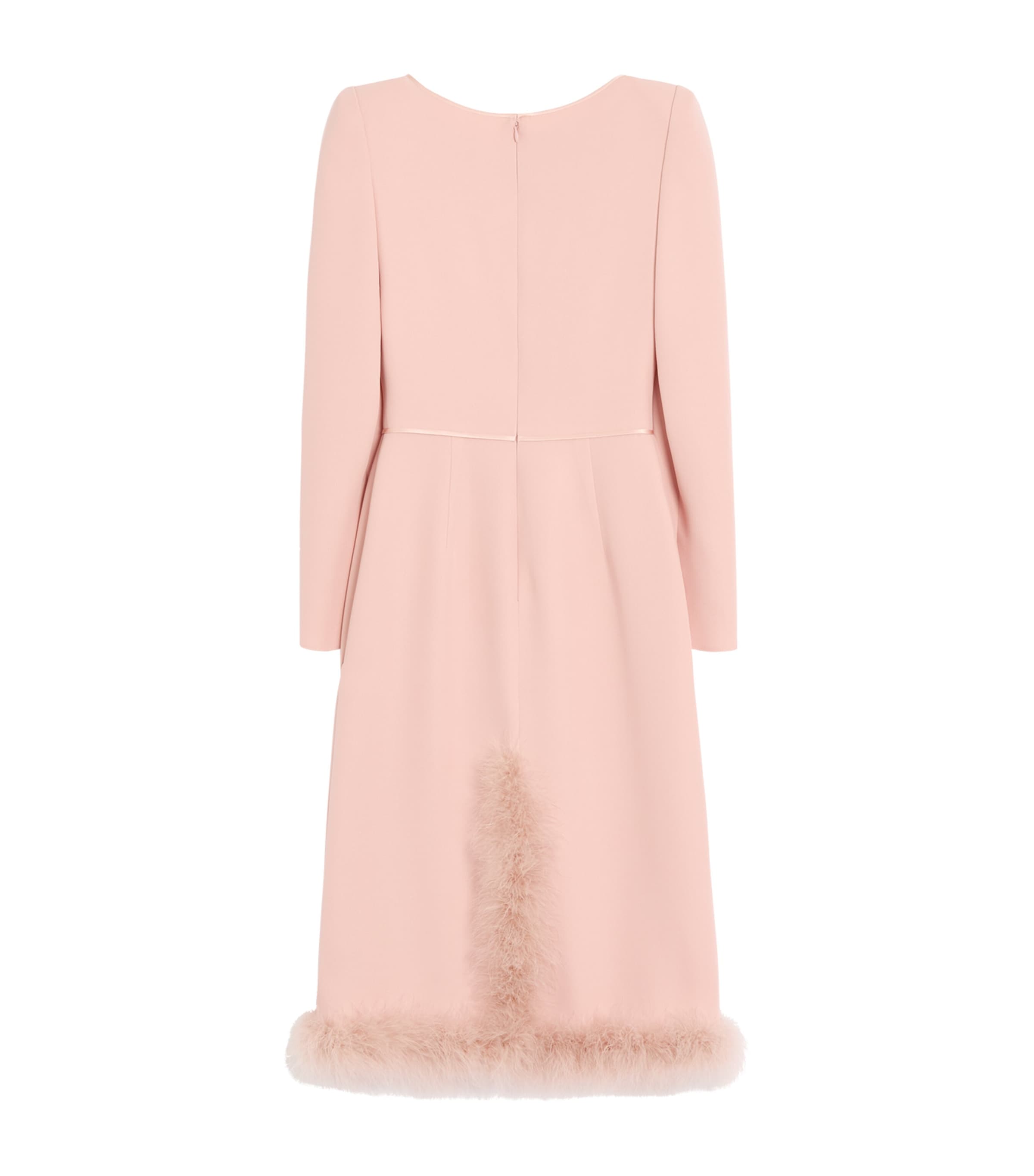 Silk Feather-Trim Midi Dress R13 Image 2