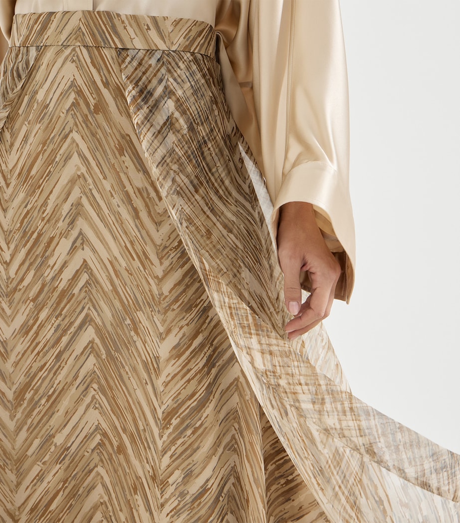 Silk Printed Maxi Skirt C001 Image 6