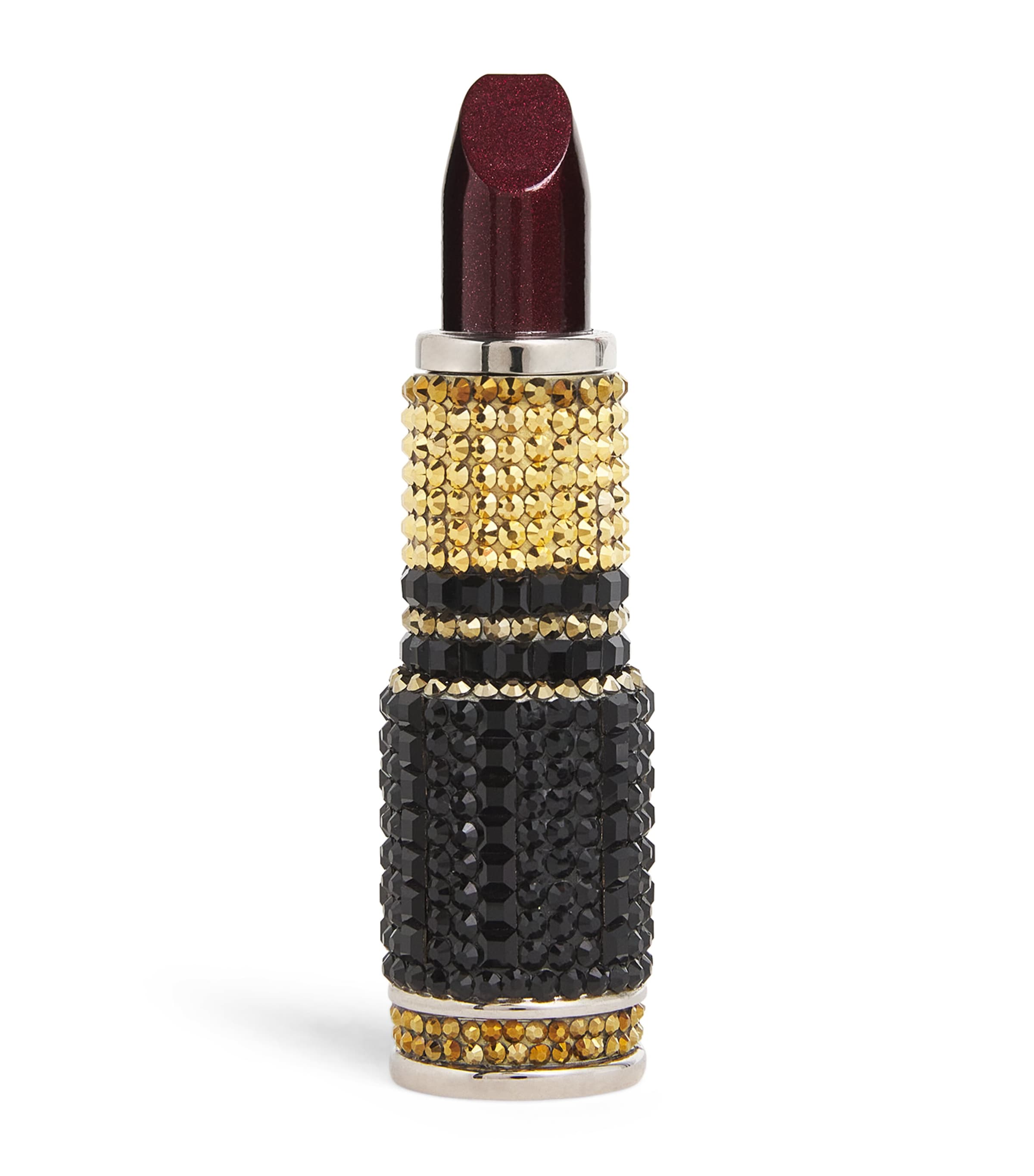 Judith Leiber Crystal-embellished Lipstick Pill Box In Black