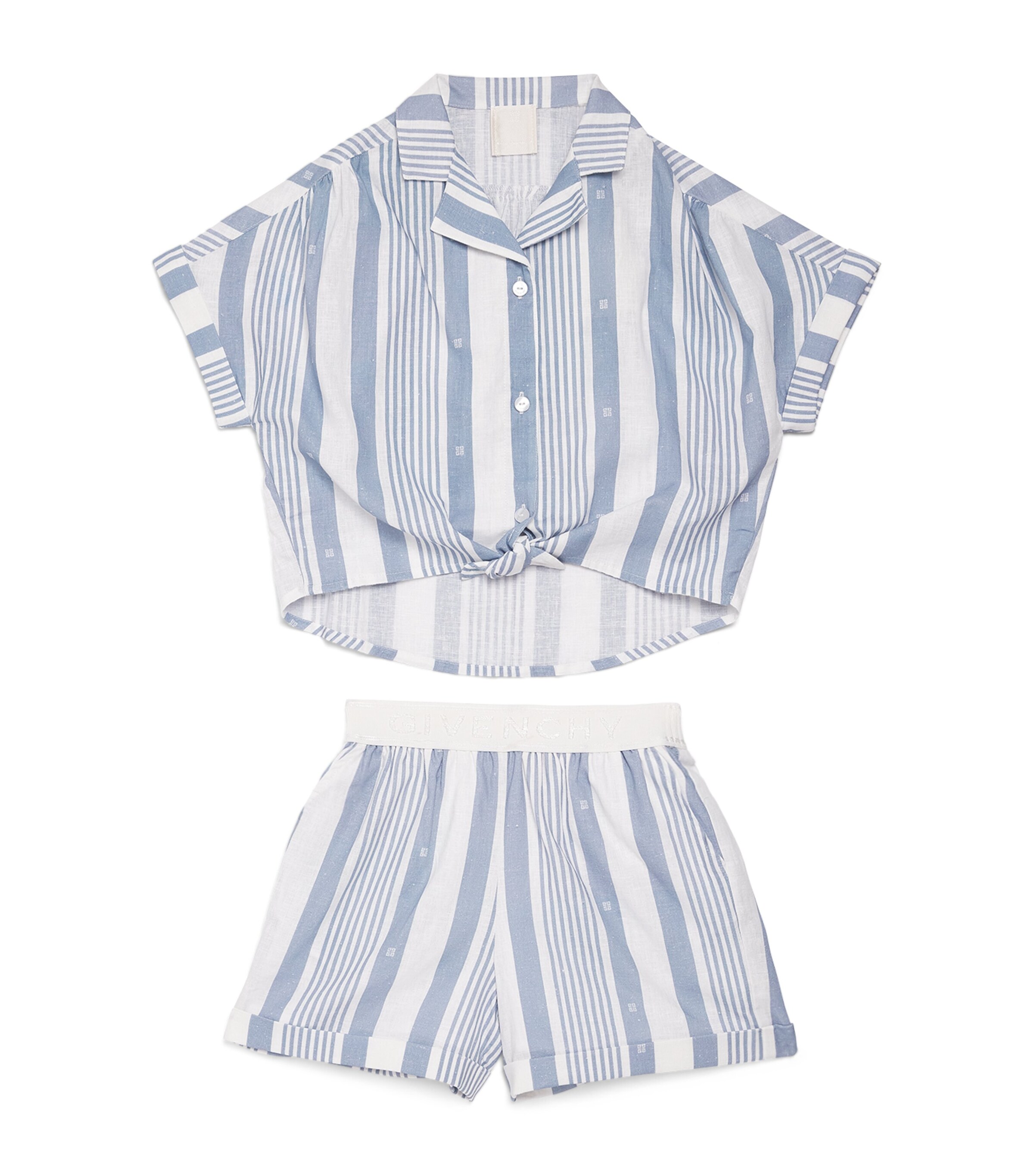 Givenchy Linen-cotton Shirt And Shorts Set In Blue