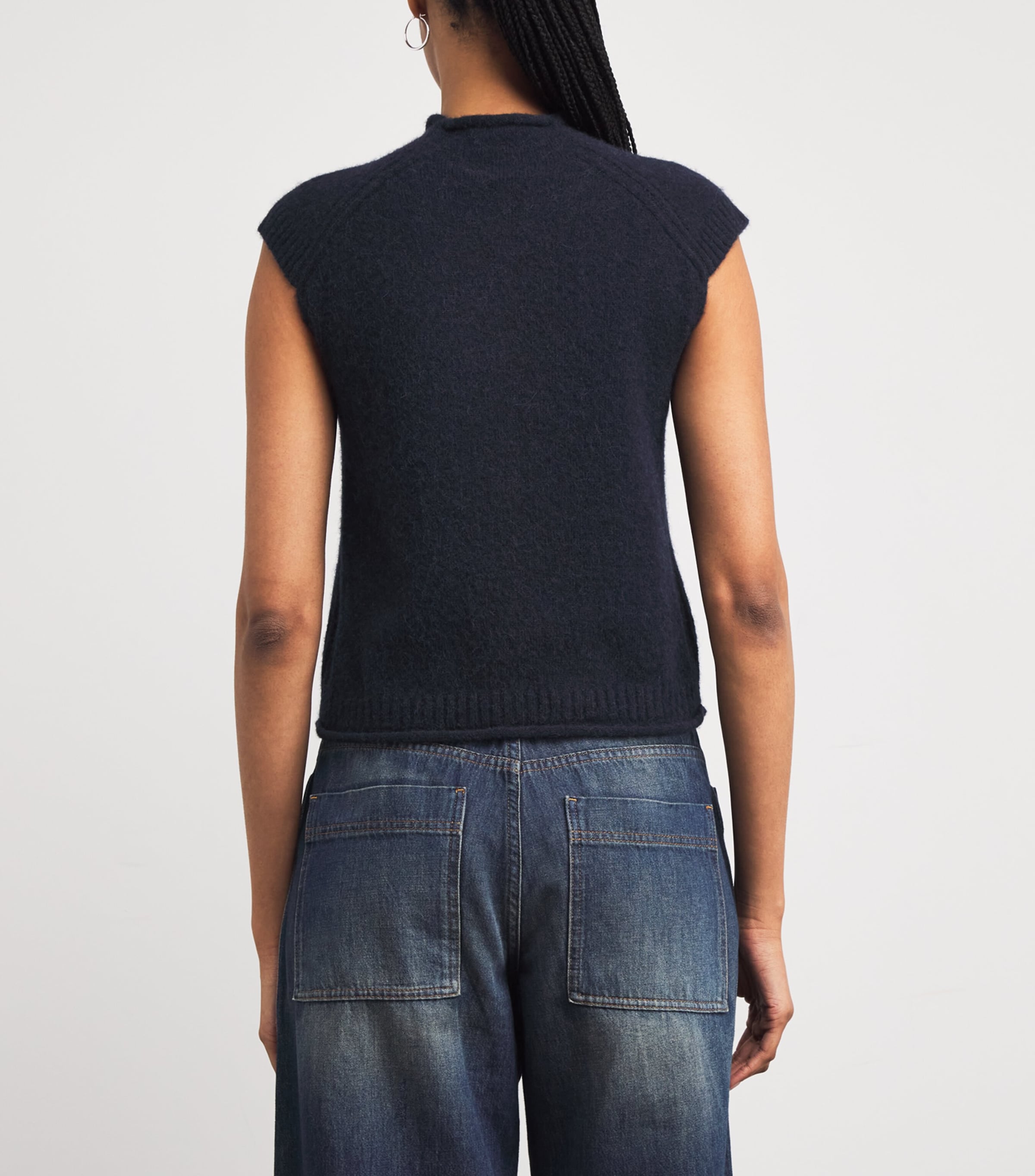 Alpaca-Blend Sweater Vest NAVY Image 4