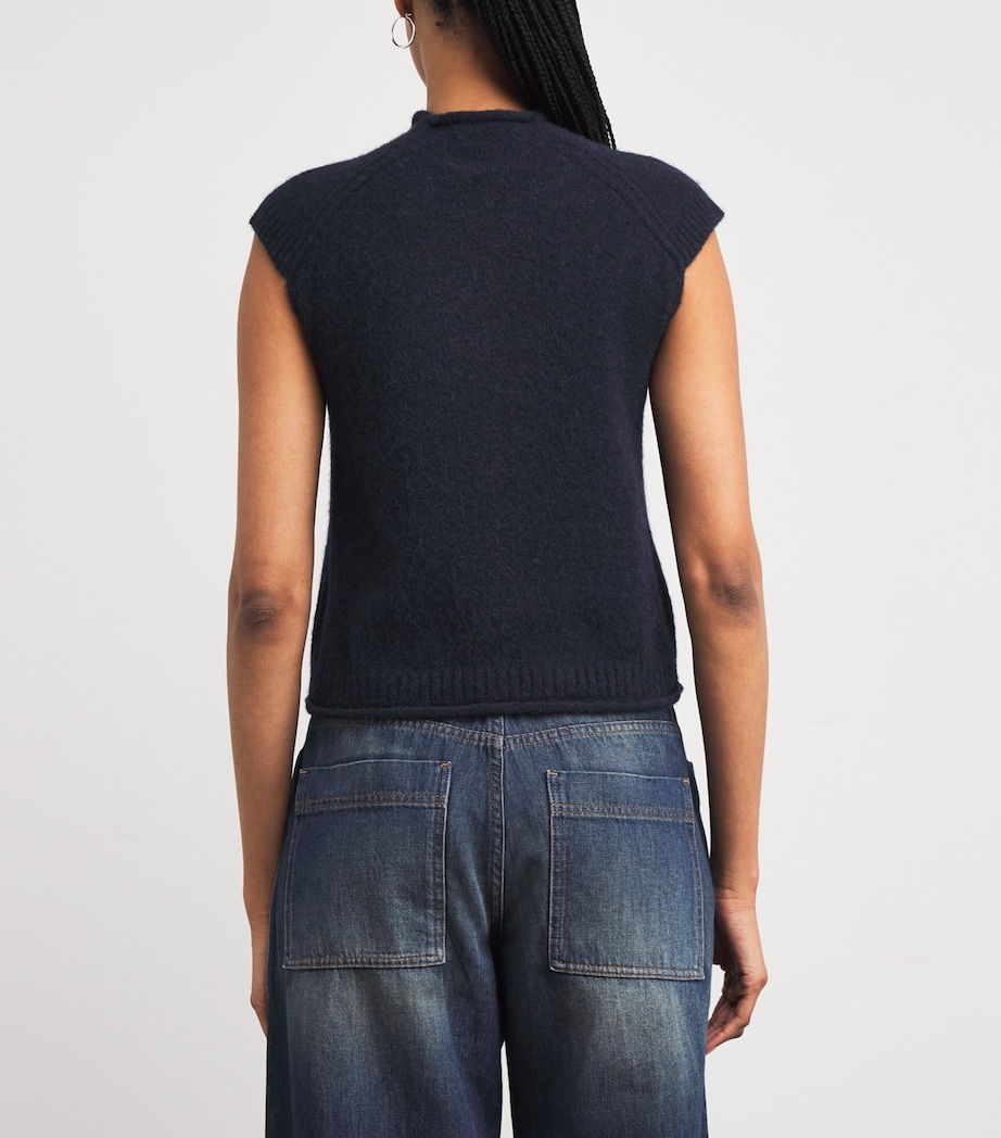 Alpaca-Blend Sweater Vest NAVY Image 4