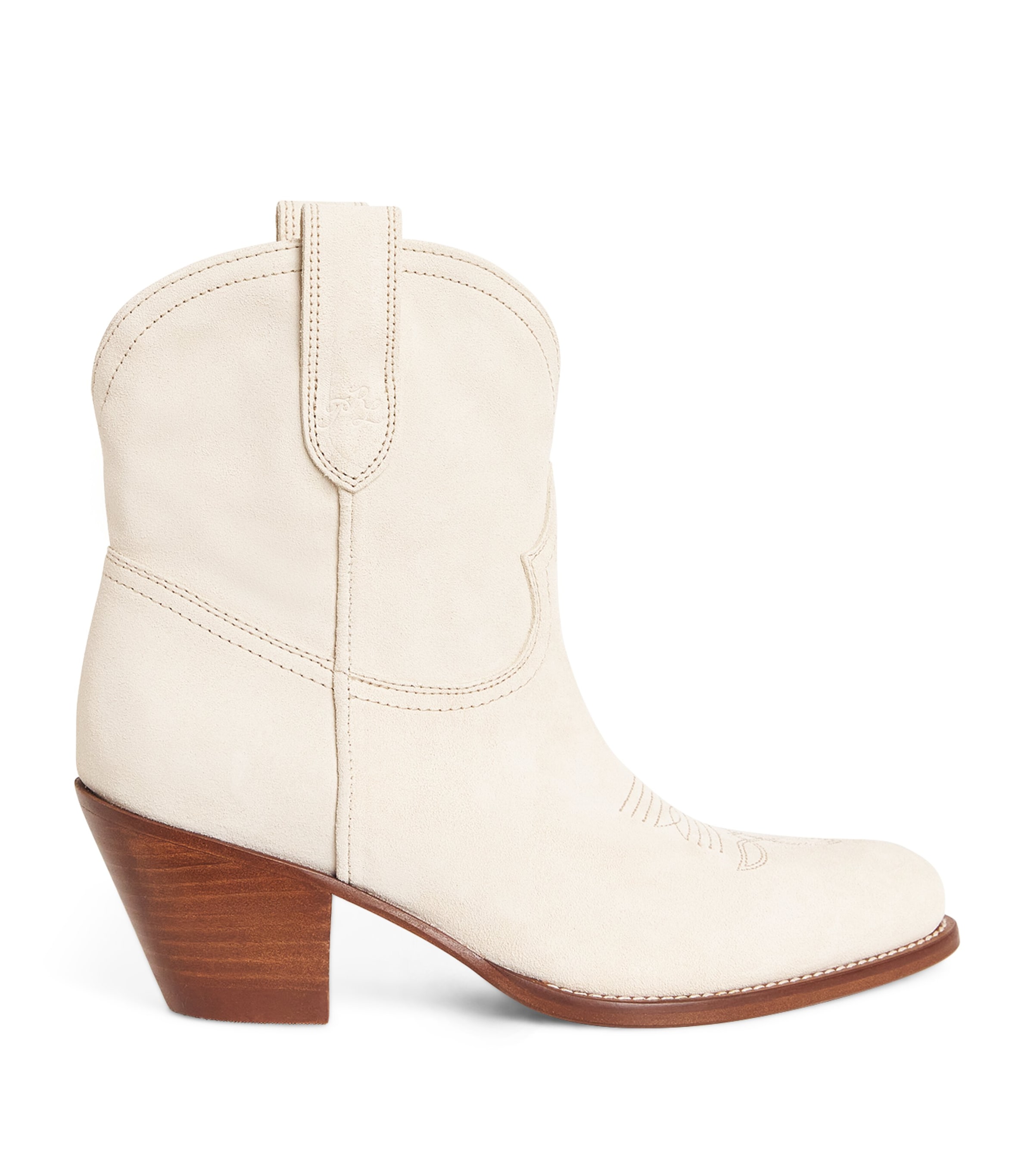 Polo Ralph Lauren Suede Western Boots 57 In Ivory