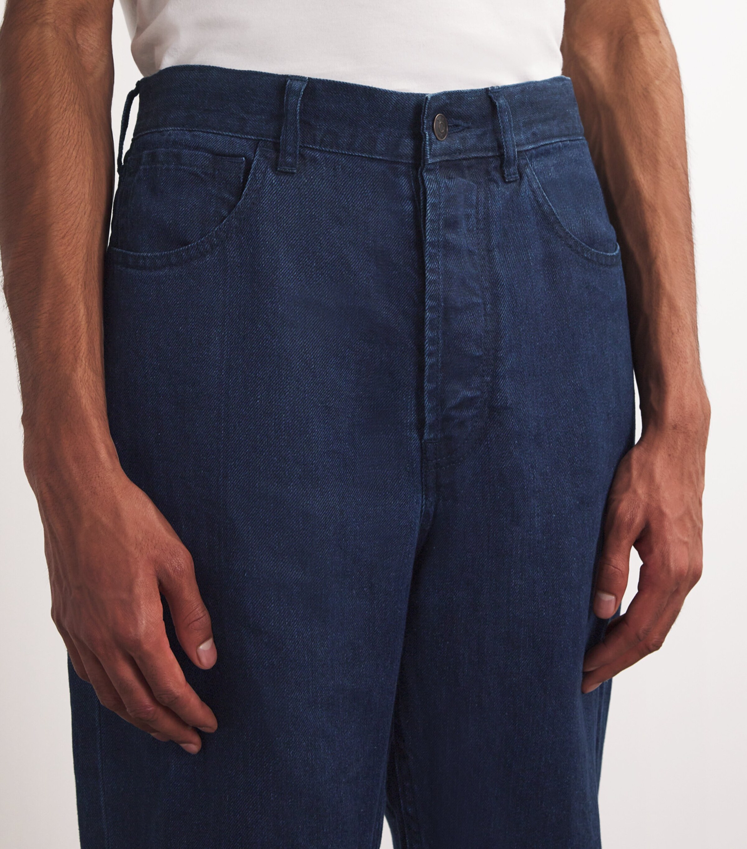 The Row Navy Hartley Linen Jeans | Harrods US