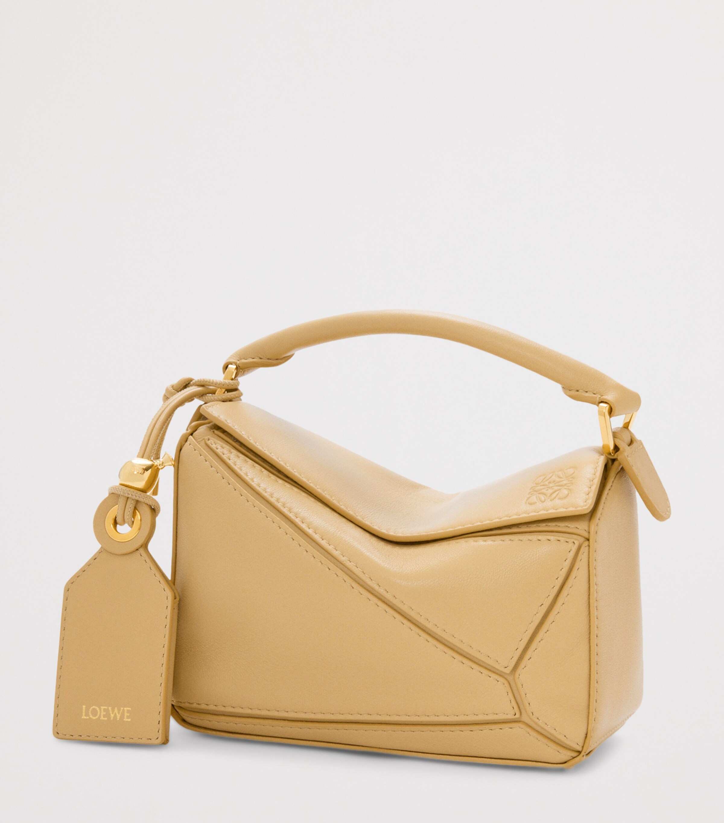 Mini Leather Featherlight Puzzle Top-Handle Bag DARK BUTTER Image 2