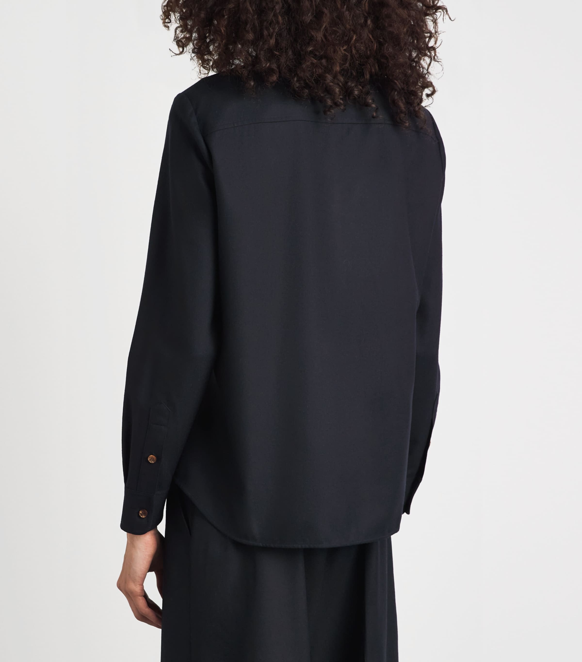 Lafayette 148 Womens Wool Shirt Ink Image 5