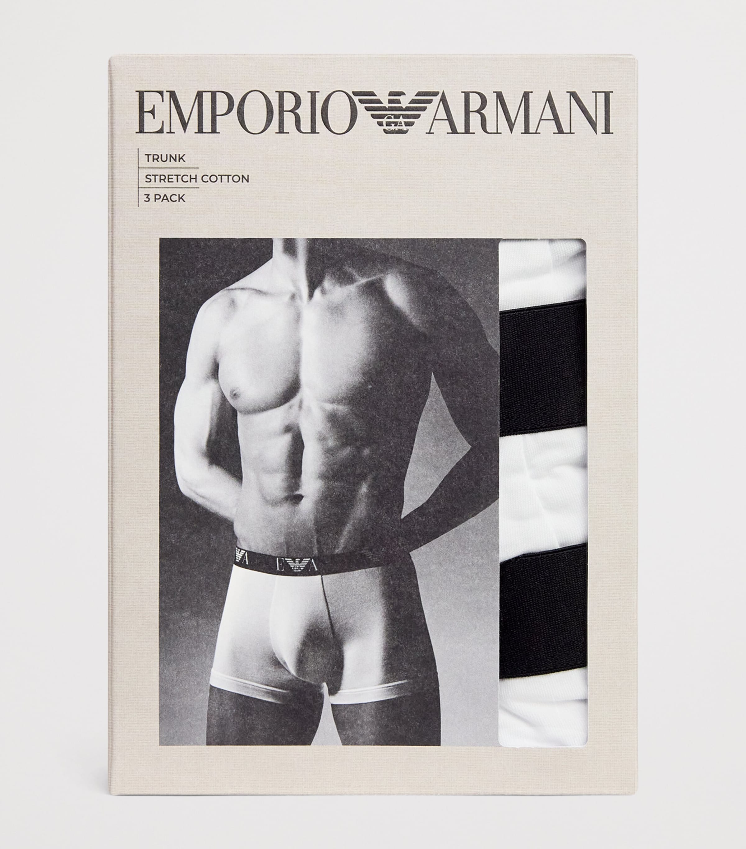 Stretch-Cotton Logo Trunks (Pack Of 3) MC061 BLACK Image 4