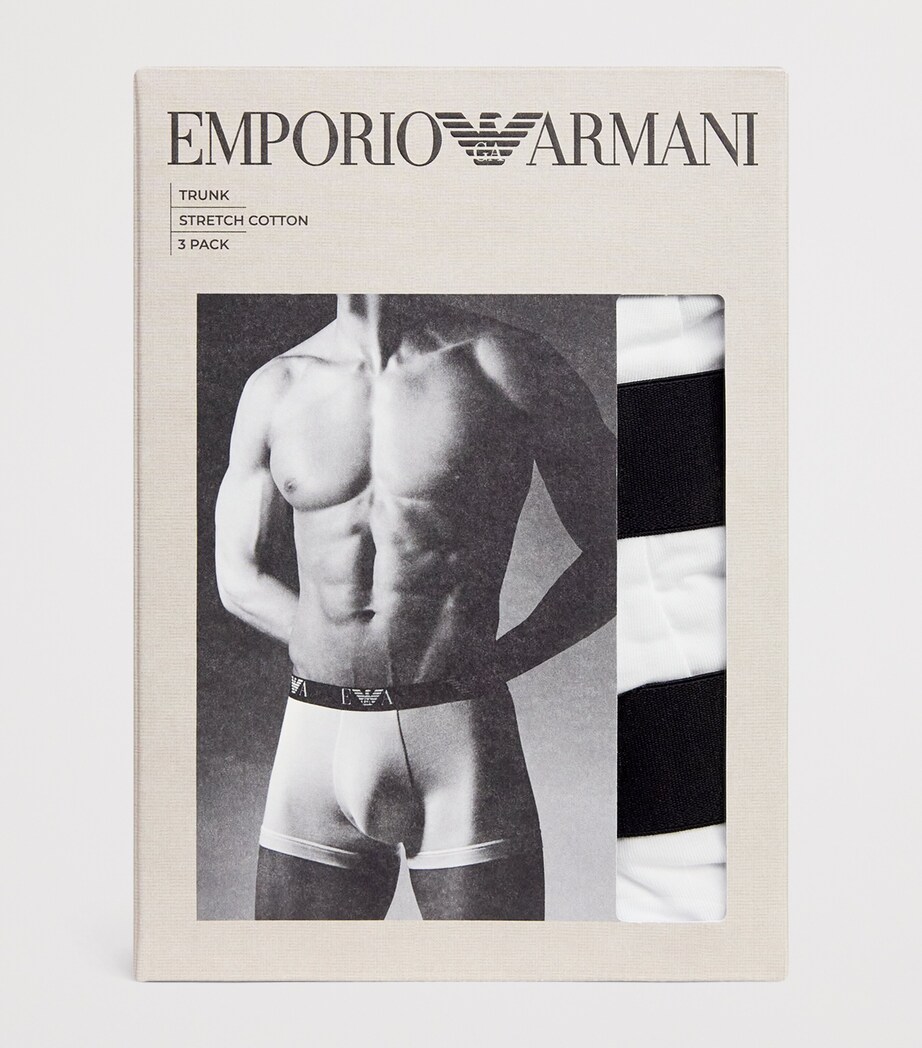 Stretch-Cotton Logo Trunks (Pack Of 3) MC061 BLACK Image 4