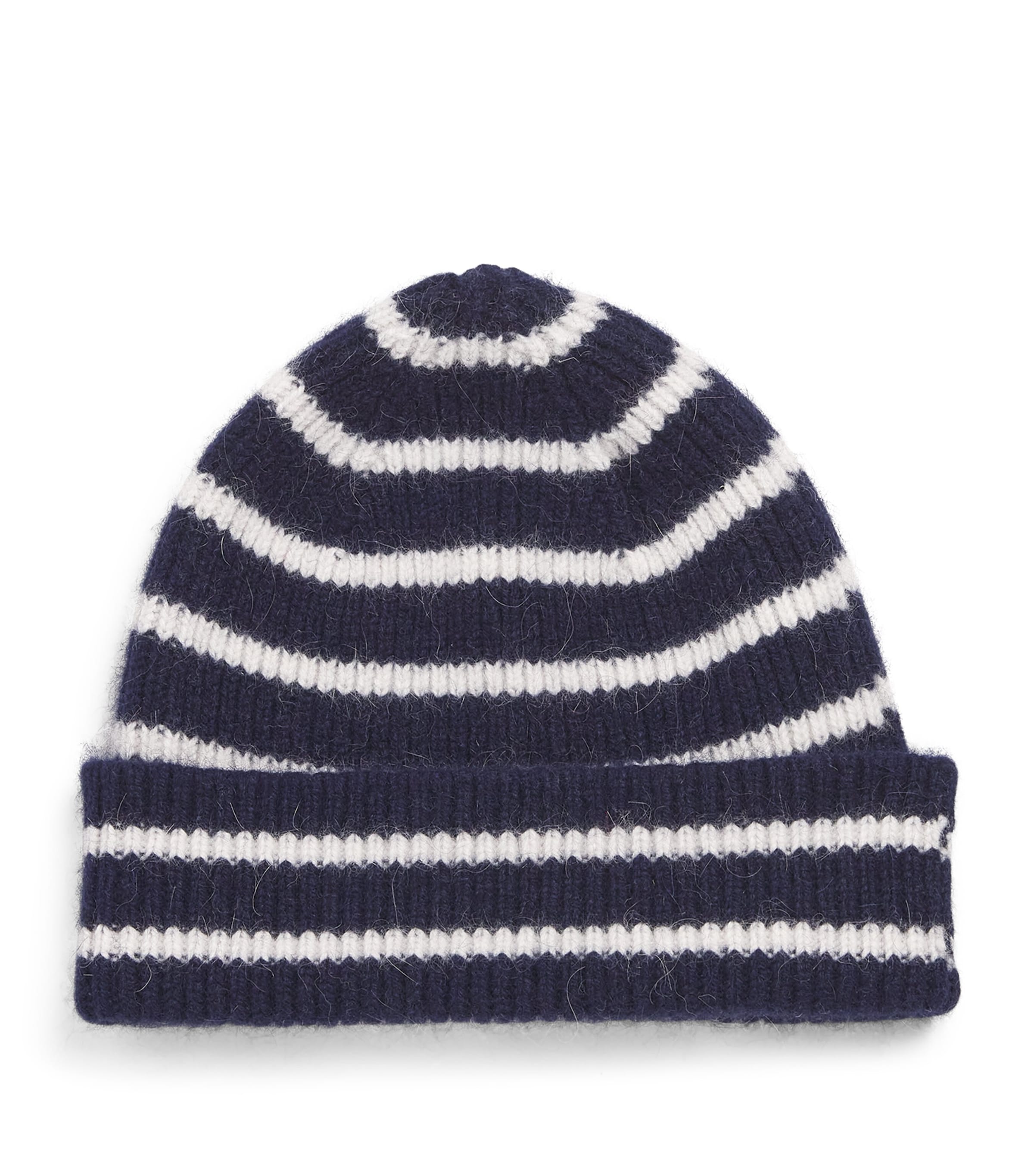 Le Bonnet Striped Classic Beanie In Navy