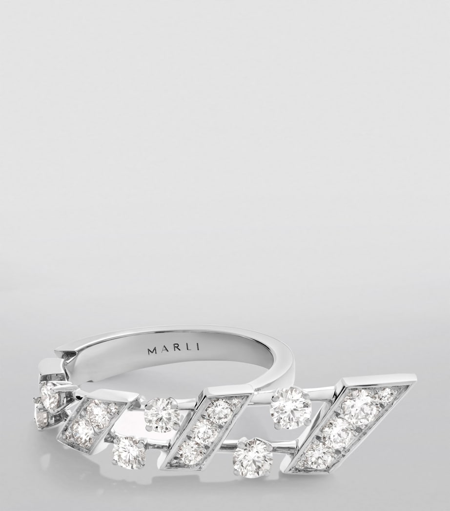 White Gold and Diamond Fifth Avenue Ring WHITE GOLD Image 3