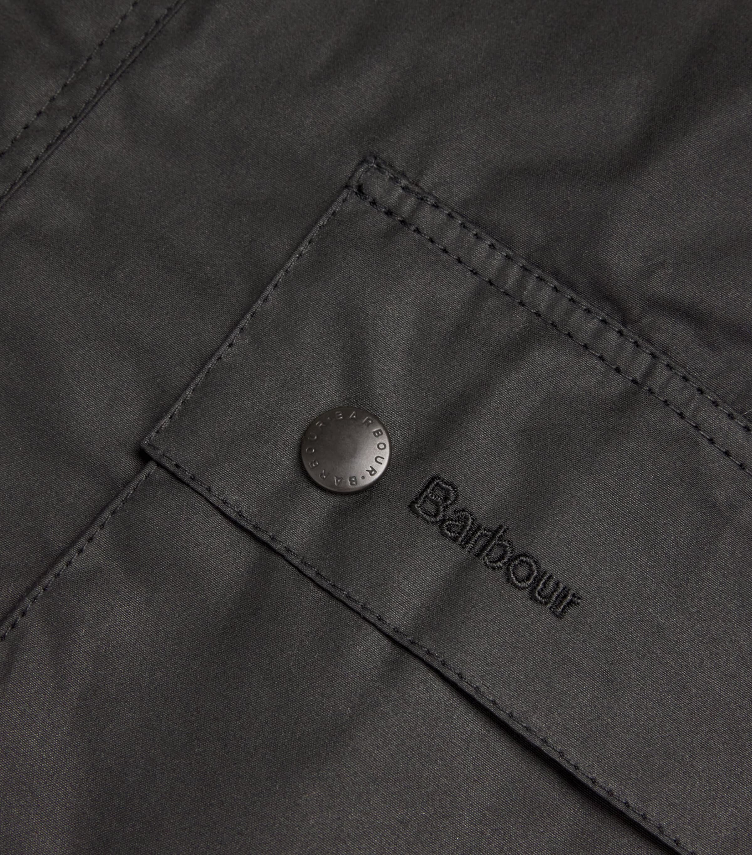 Barbour Mens Waxed Ashby Jacket Black Image 5