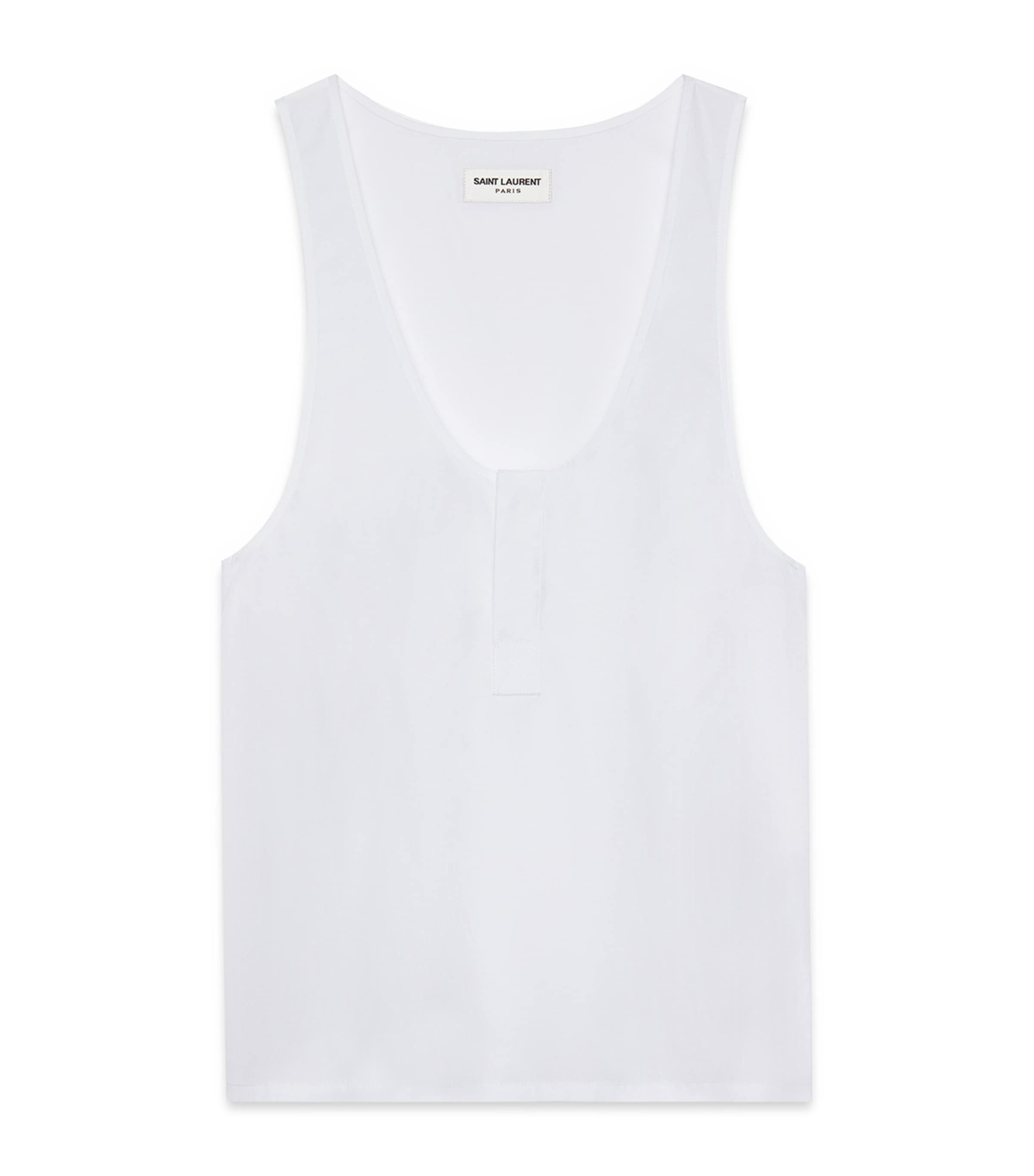 Saint Laurent Cotton Tank Top In White