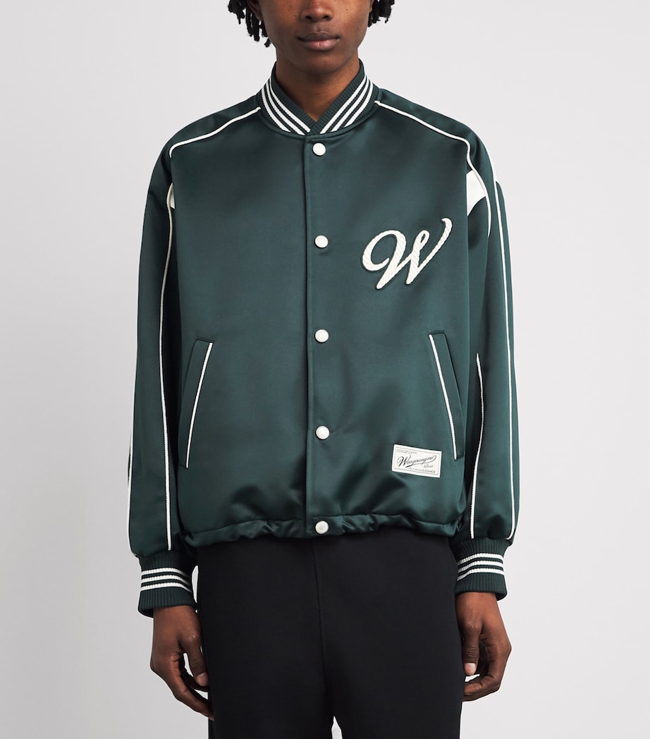 Wooyoungmi Mens Logo Baseball Jacket Fresh Green Image 4