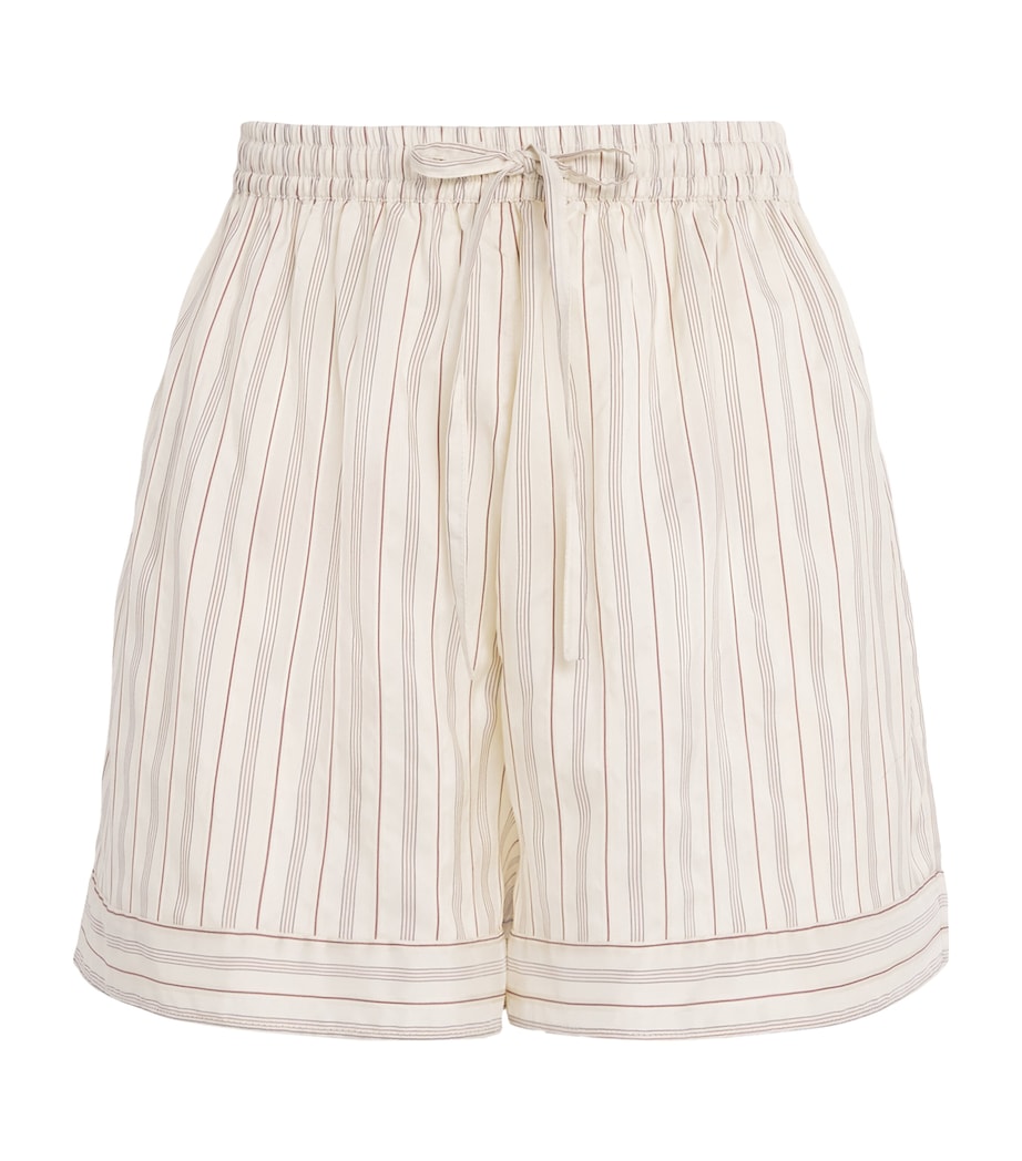 Silk Stripe Wensu Shorts STRIPES CREAM/WINE Image 1