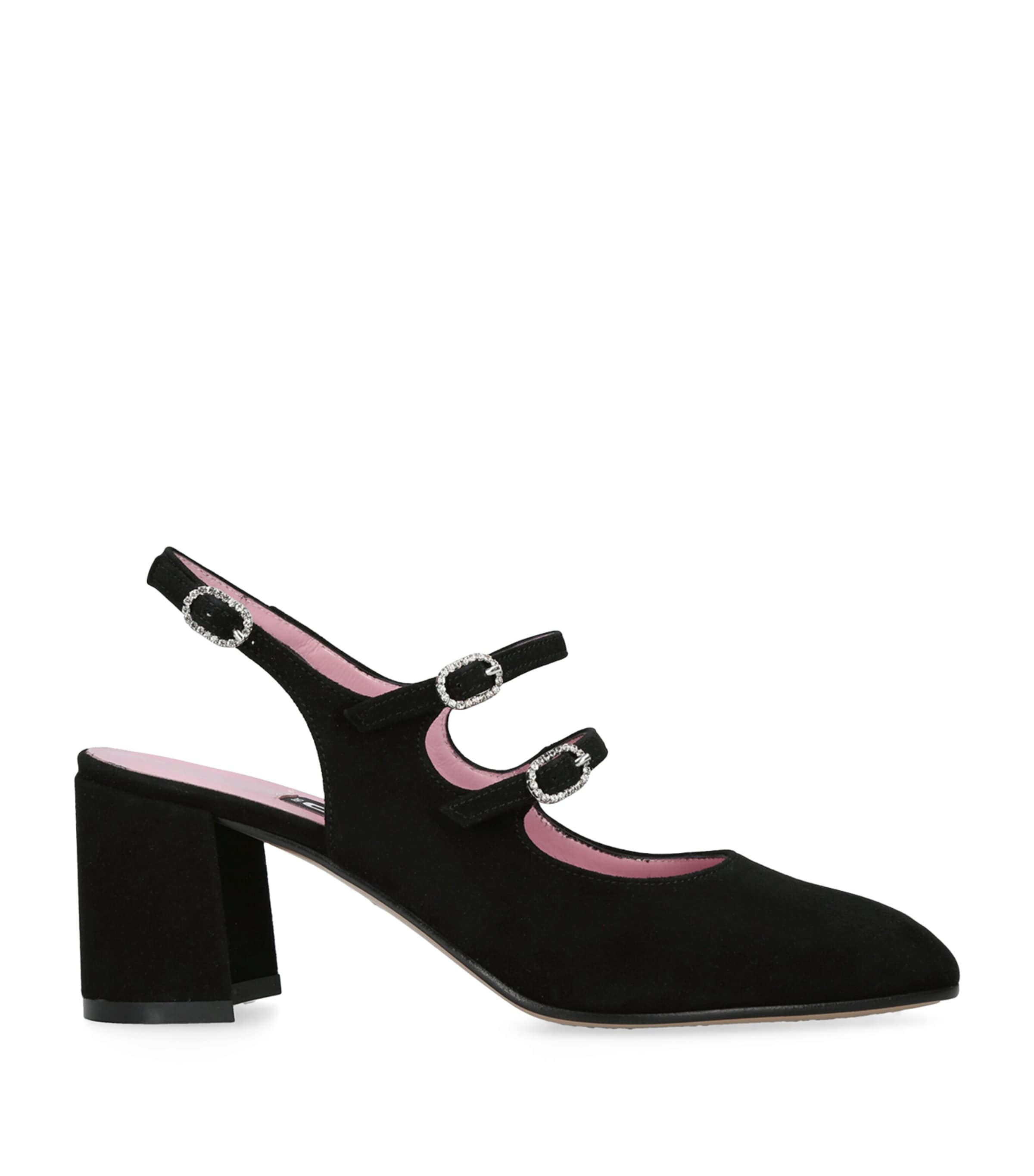 Shop Carel Paris Suede Banana Mary Jane Pumps 60 In Black