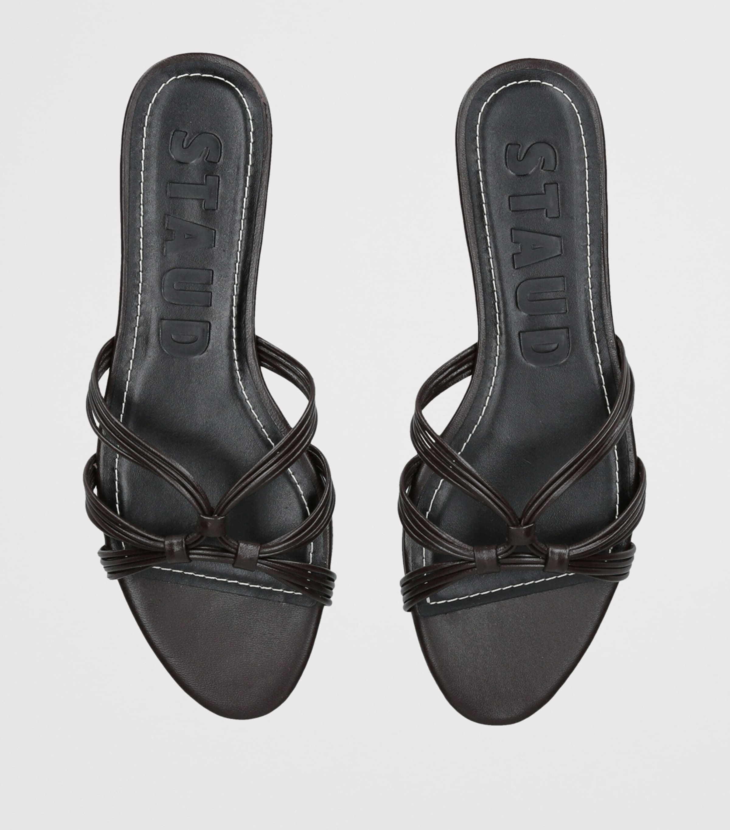 STAUD Leather Carrie Sandals Brown Image 3