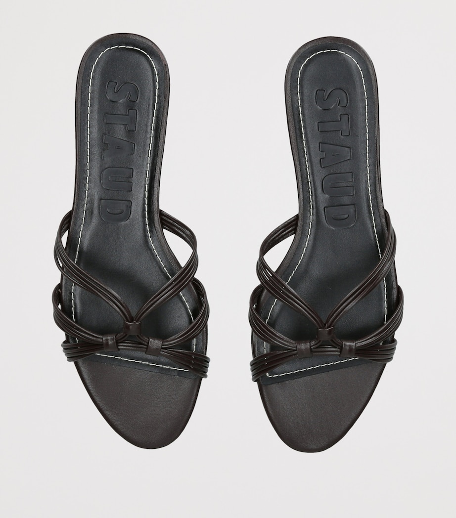 STAUD Leather Carrie Sandals Brown Image 3