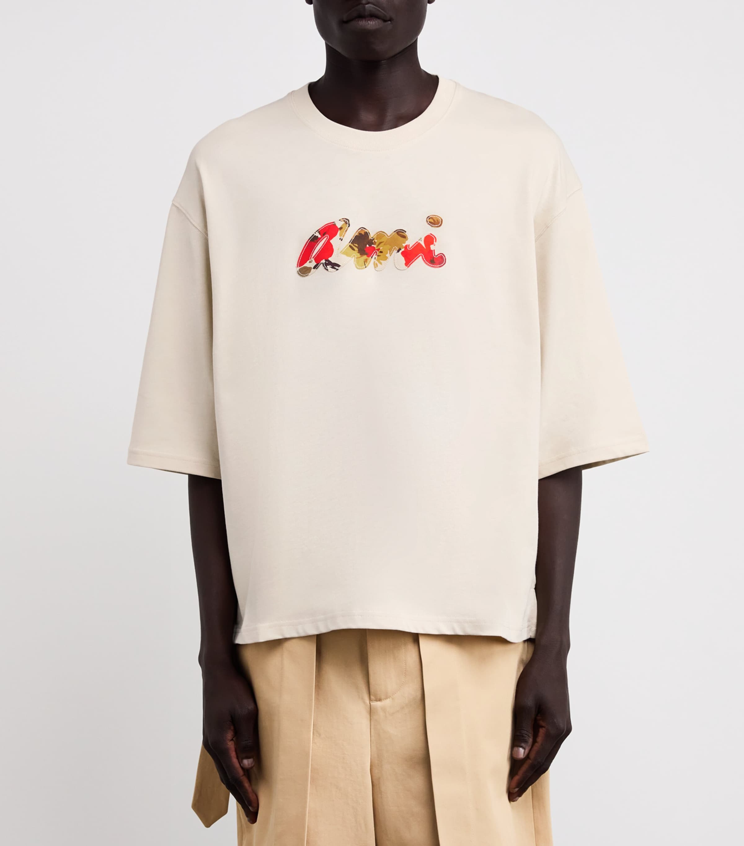 AMI PARIS::Tシャツ:XL[RESALE] Off-White Cotton 'Ami Paris' Patch T-shirt by AMI Paris on Sale