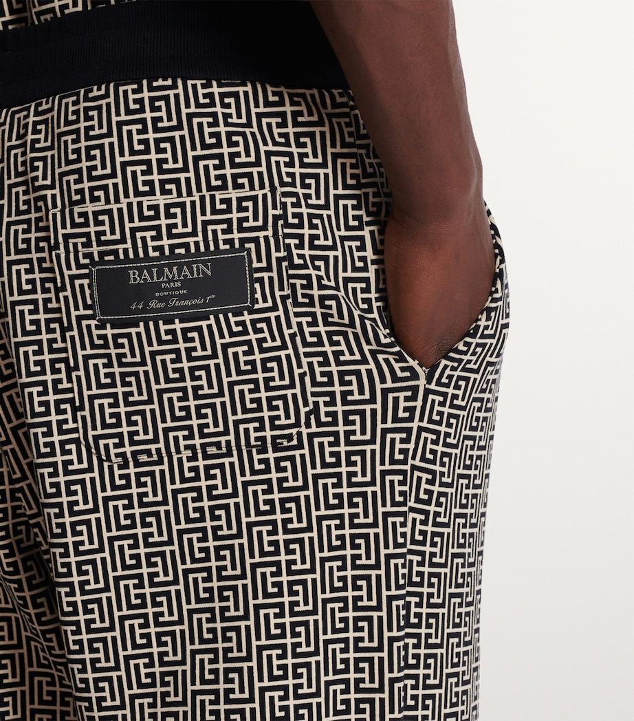 Balmain Mens Jacquard PB Labyrinth Sweatpants Gfe Ivoire/noir Image 5