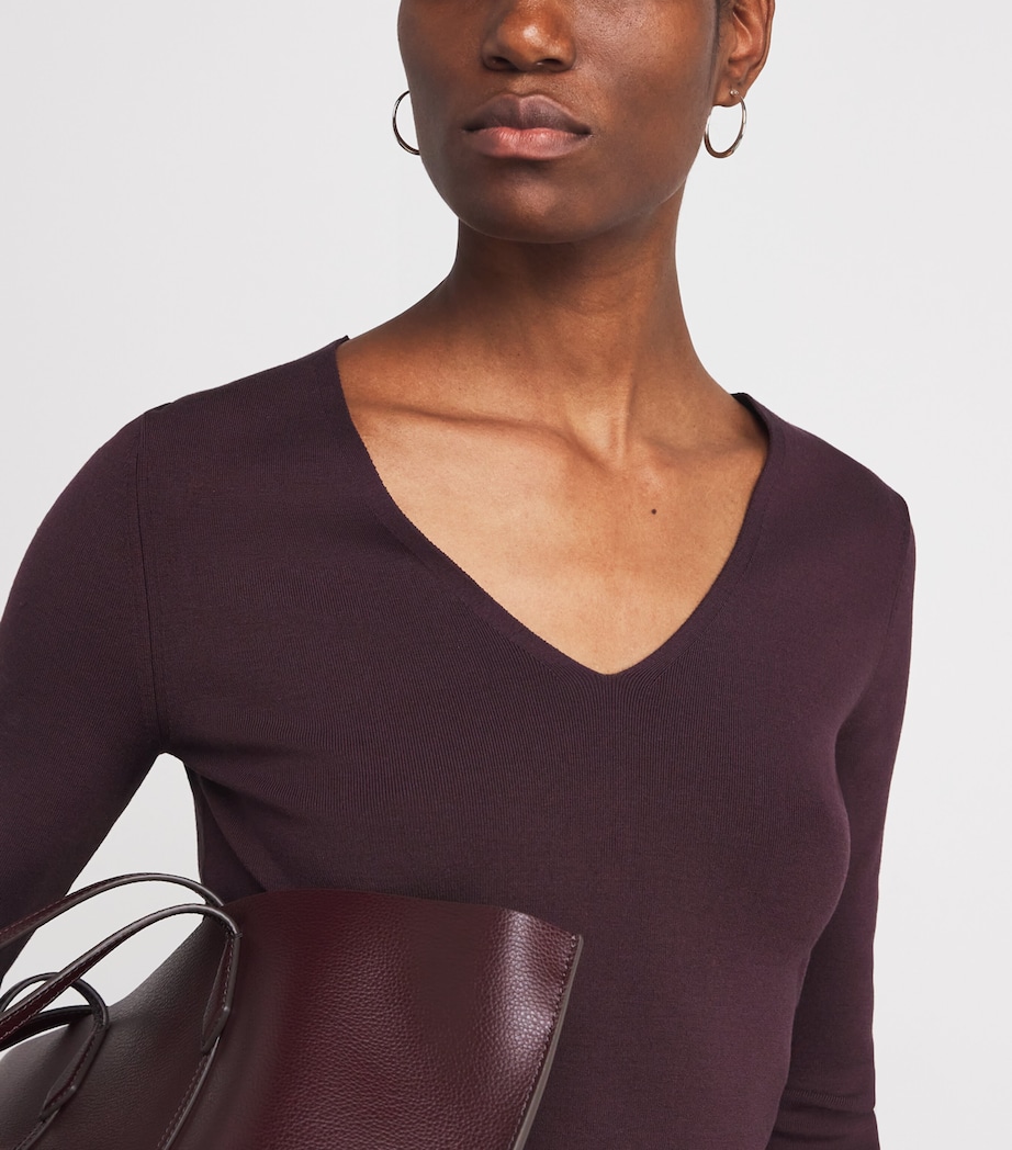 Stretch-Silk V-Neck Top MARASCHINO Image 6