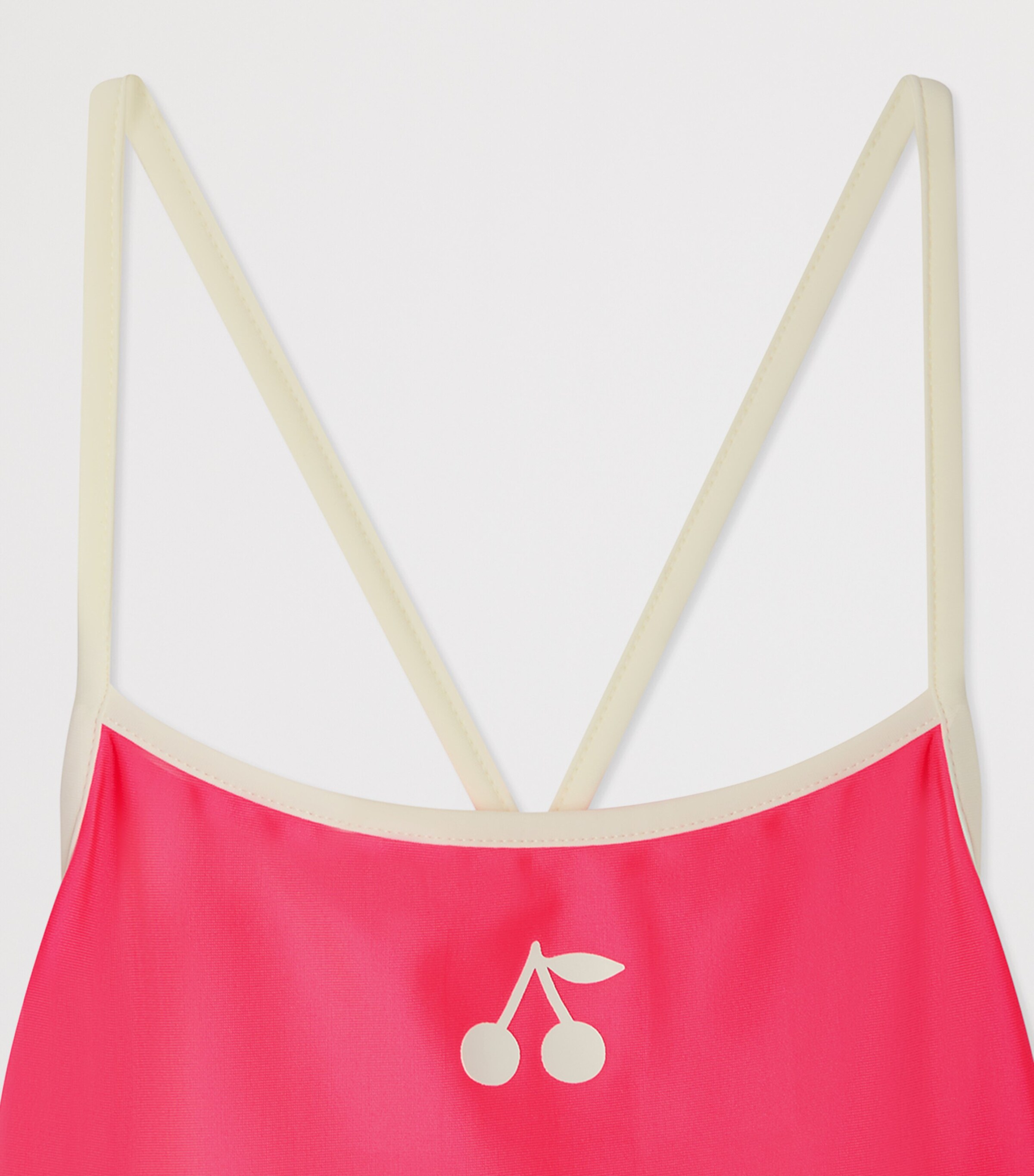 Bonpoint Cherry Logo Swimsuit (10-14 Years) Rose Fluo Image 3